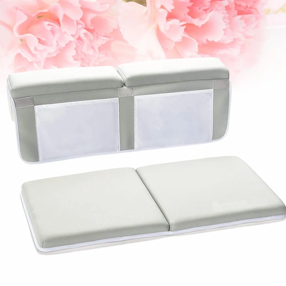 Alfombra de Baño Antideslizante para Bebés Bolsillos Sbr Gris | Plegable, para Baño y Ducha, Protege Rodillas y Codos, Organización Integrada y Diseño Colgante