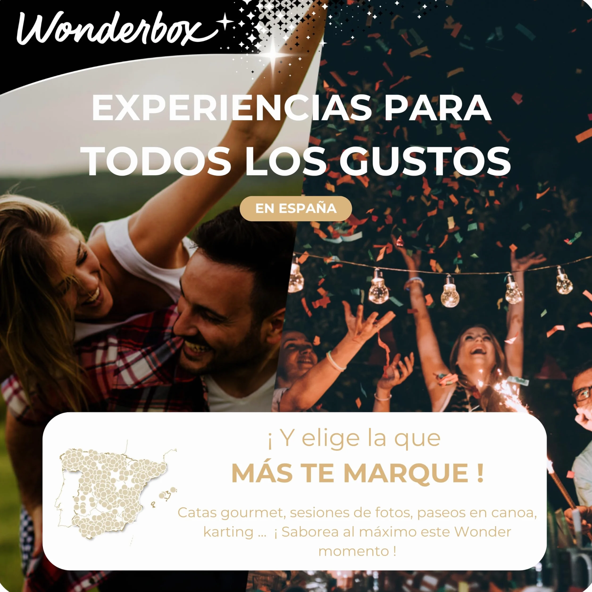WONDERBOX - Caja Regalo - Profe Eres Genial - 1 Actividad a Elegir: Estancia, gastronomía, Actividad de Bienestar o de Aventura