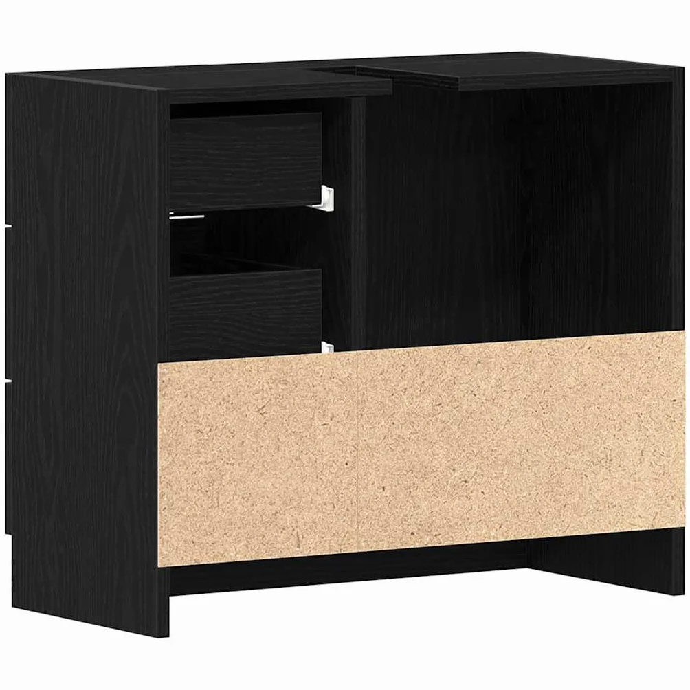 vidaXL Armario de Lavabo Roble Negro 63x30x54 cm Mueble de baño