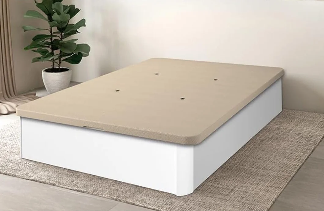 SHIITO | Modelo Aura - Canapé Abatible | Tapa 3D Transpirable y Acabado en Blanco | Alta Capacidad de Almacenaje con 4 Válvulas de Aire | 135x190 cm