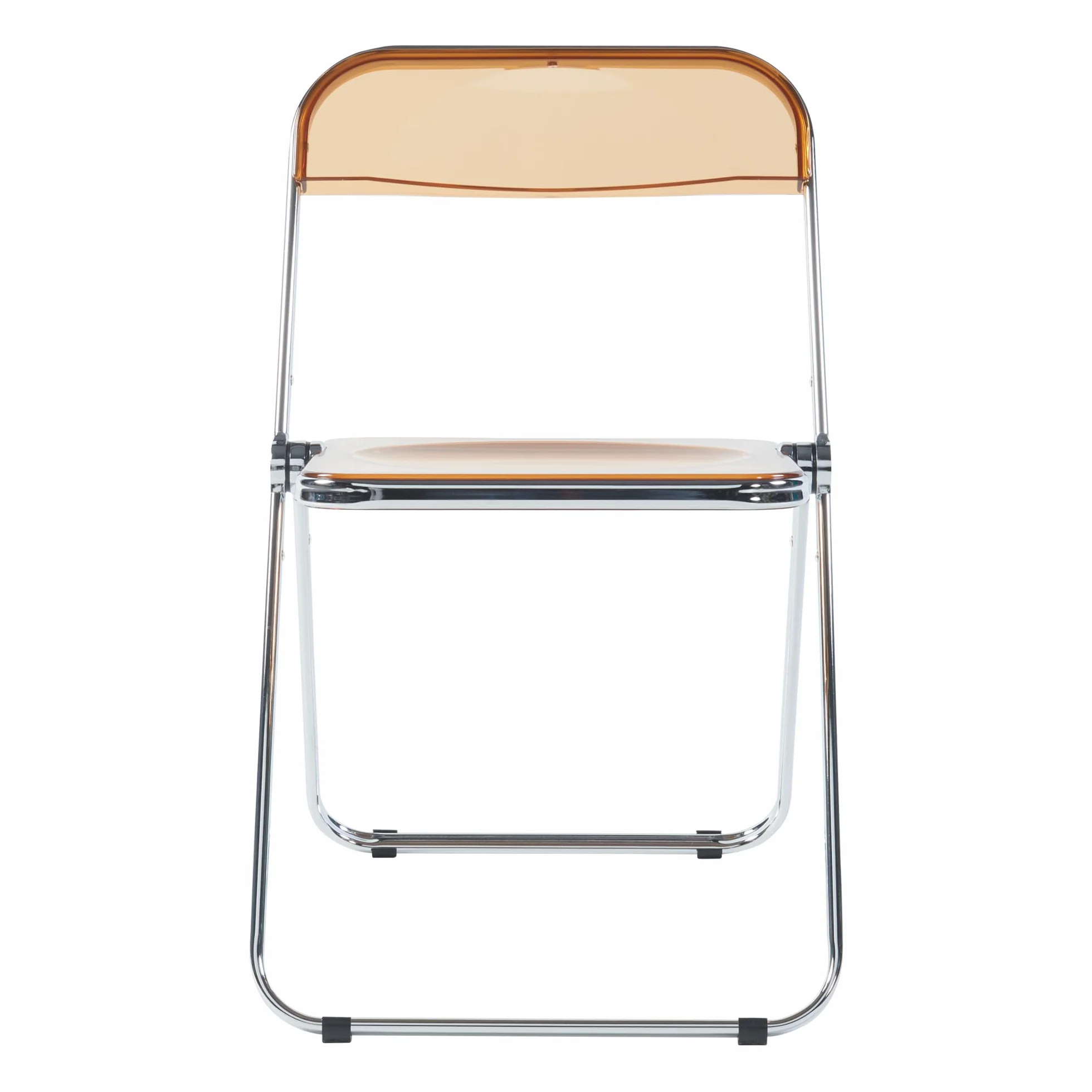 Juego de 2 Sillas Plegables Pornainen Transparentes Eventos Hogar Máx. 120 kg 74 x 46 x 47 cm Acero Plástico - Naranja