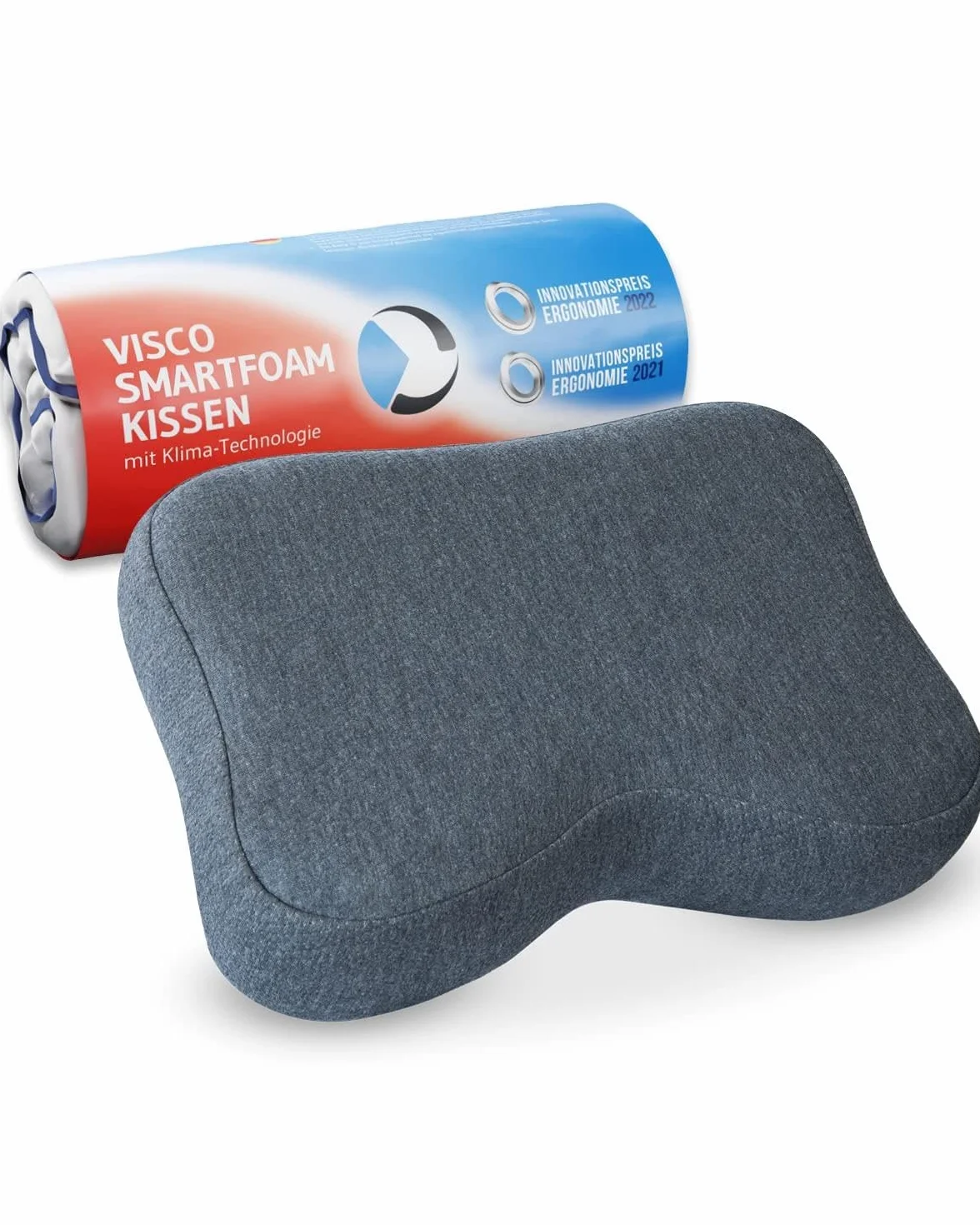 Almohada cervical Recovery QuickDry | Almohada ergonómica viscoelástica con carbón activado de bambú | Creada para dormir de lado o boca arriba | Funda con termorregulación y de secado rápido