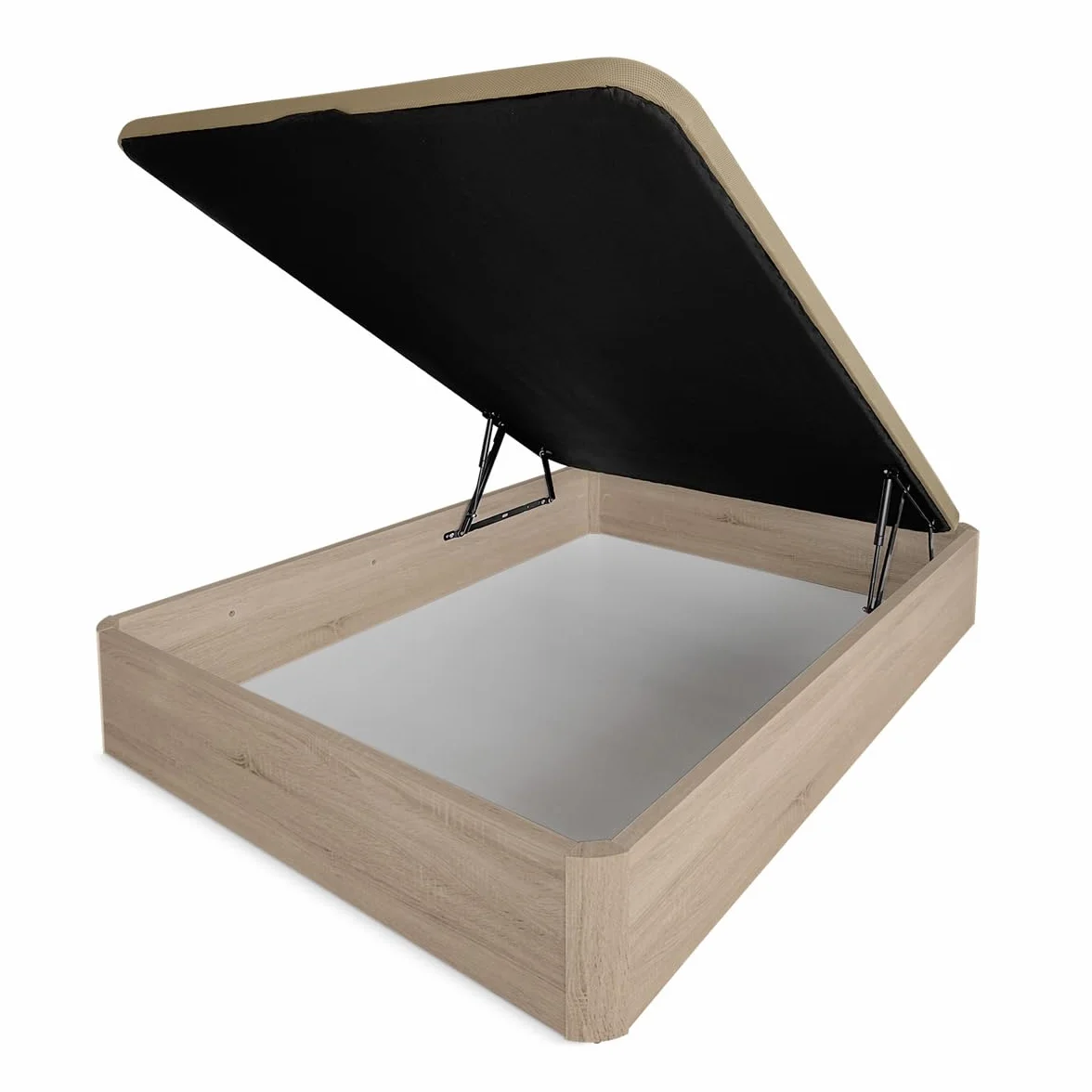 amuéblate Online - Canapé Abatible de Madera Súper Reforzado con Gran Capacidad, Esquinas Redondeadas, 135 x 190, Cambria