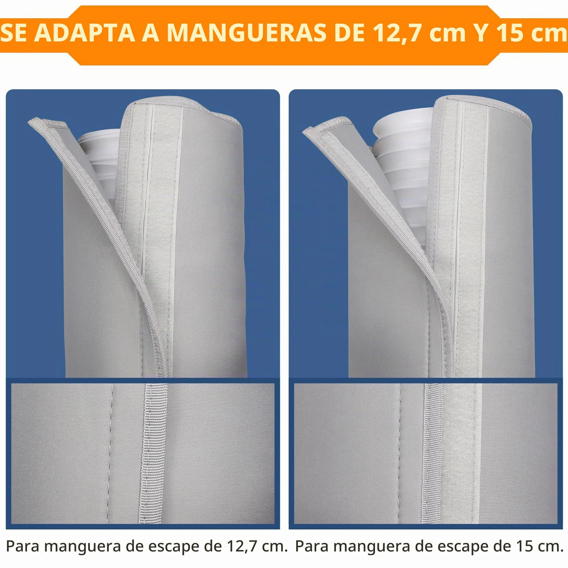 Funda de aislamiento portátil para manguera de aire acondicionado, cubierta aislada 5-5.9 pulgadas, 3 correas