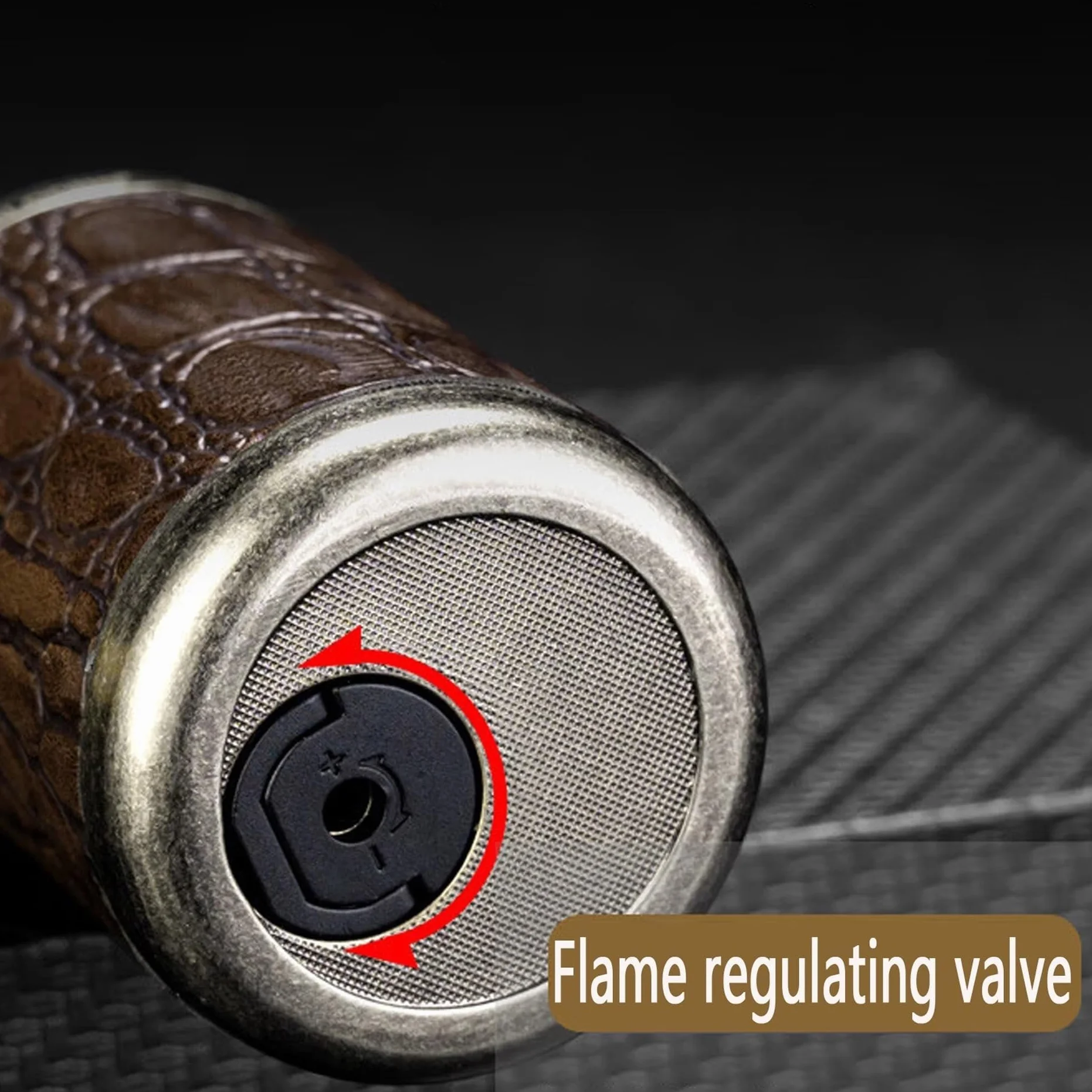 Encendedor de antorcha de butano recargable, llama de chorro resistente al viento, diseño de metal portátil con bloqueo de seguridad y bloqueo de llama para aventuras de camping y senderismo