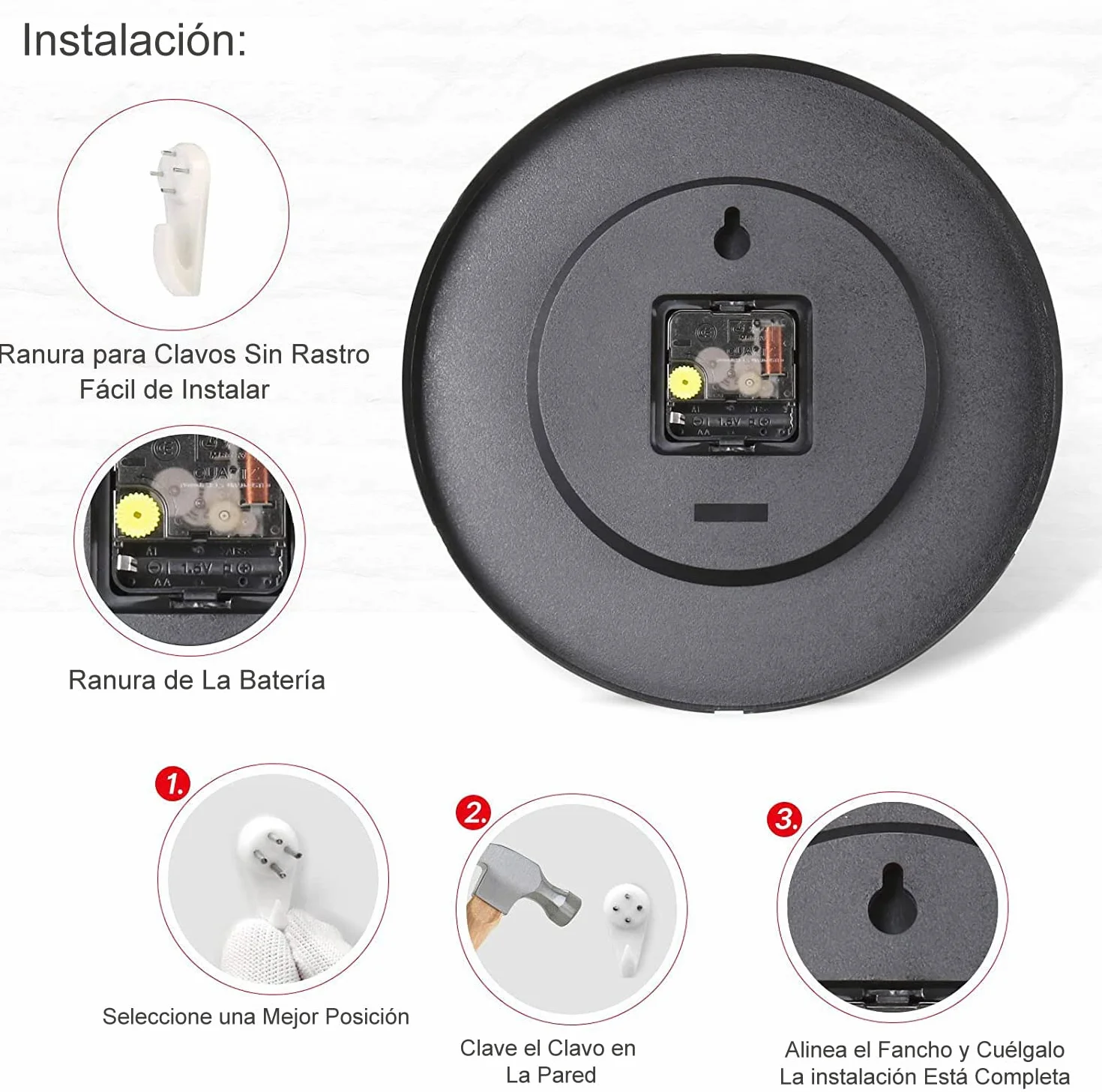 30cm Reloj de Pared Educativo para enseñar el Tiempo para niños, Silencioso, Funciona con Pilas, Aprender a Contar, Reloj de Pared de Cristal Vidrio Decorativo Colorido