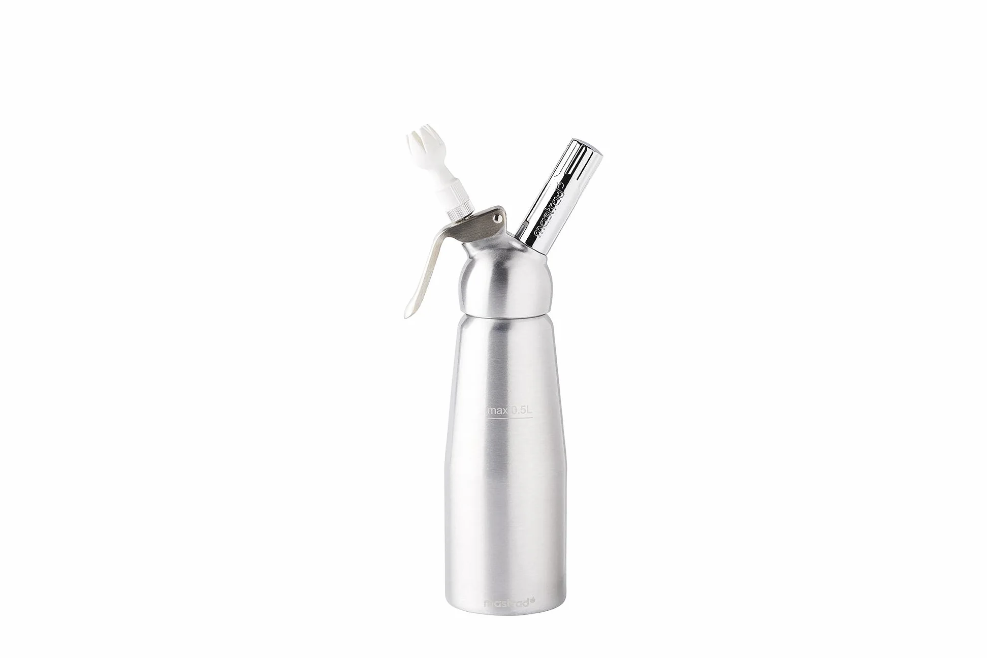 Mastrad F49314 - Sifón para mousses/salsas/cremas, acero inoxidable, 8 x 8 x 30 cm, 0.5 L