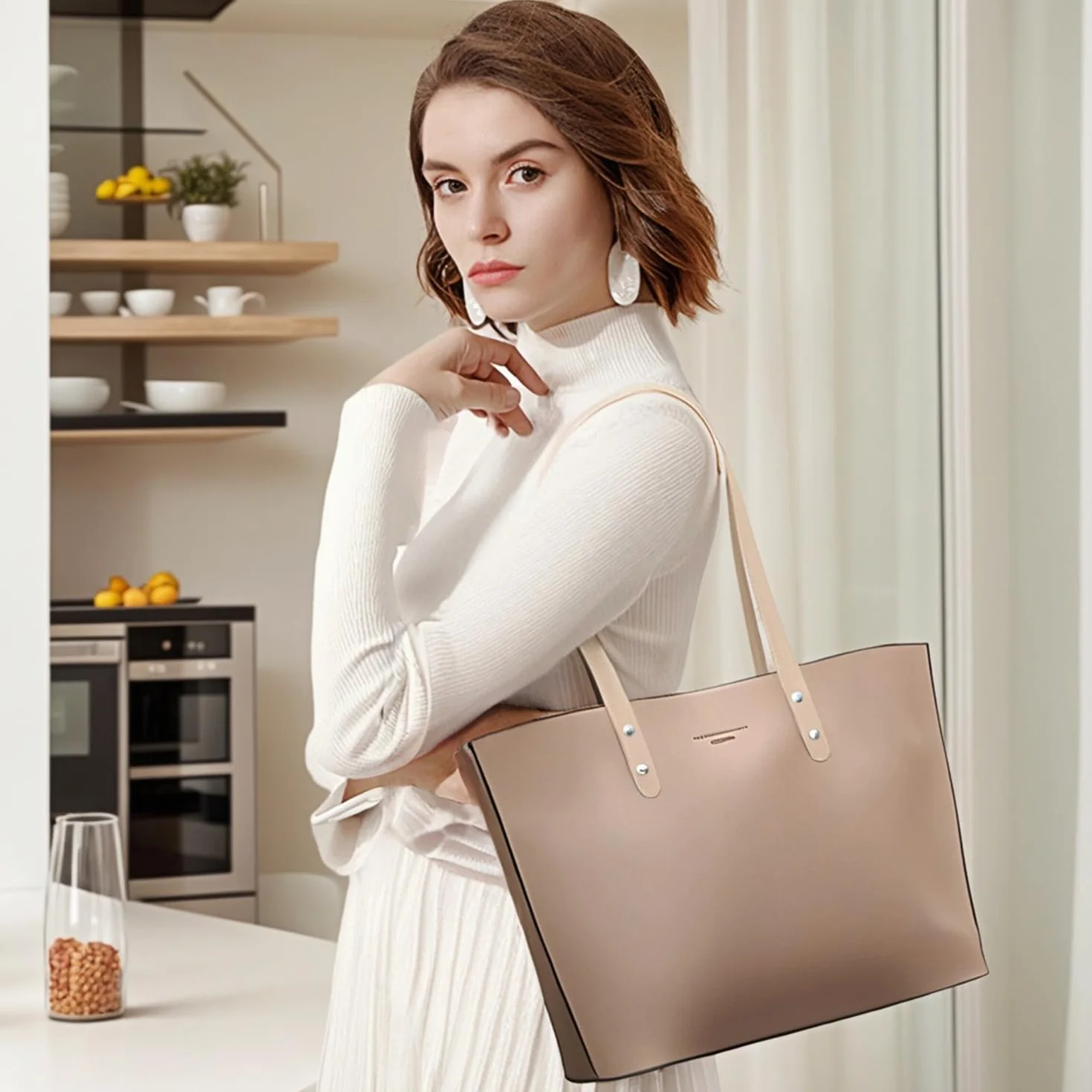 Asas de Cuero para Bolsos 60 cm con 48 Clavos, Correa Bandoulière para Bolso de Mano y Monedero