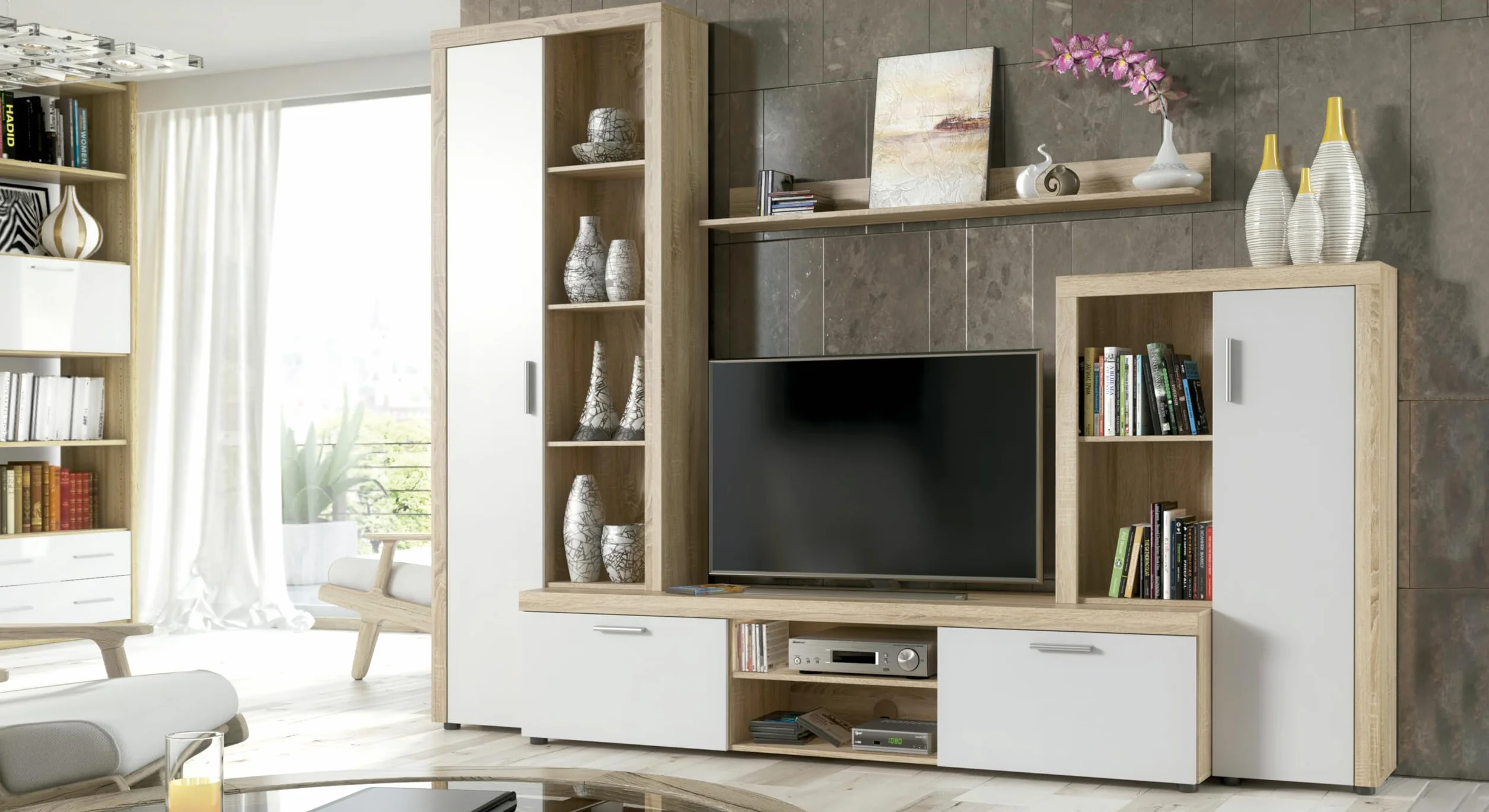 Shiito | Modelo Oakland - Composición de salón | Acabado en Cambria-Blanco