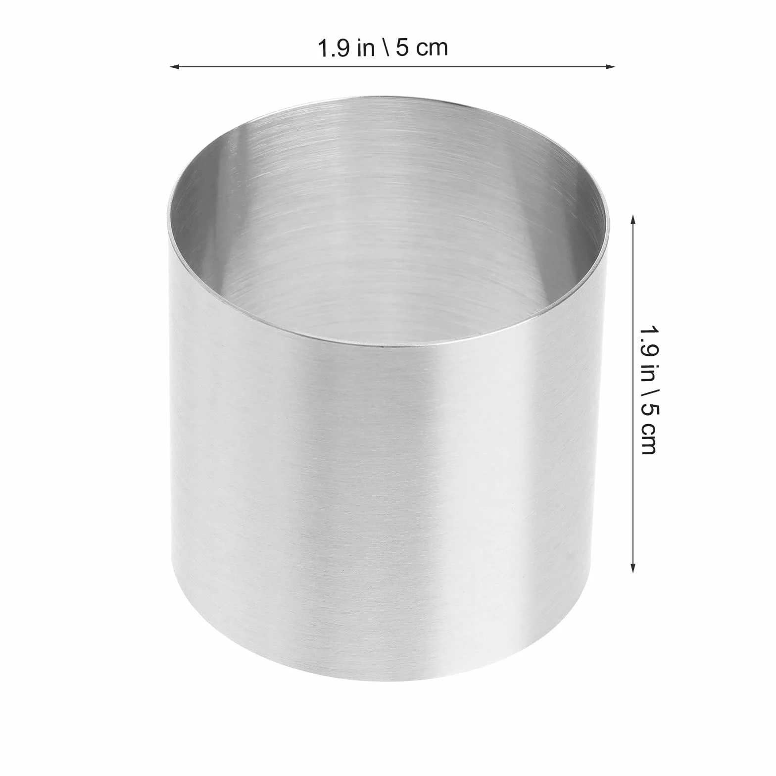 UKCOCO 8 Moldes Redondos de Acero Inoxidable para Hornear, Molde para Postres y Mousse, Set DIY para Repostería y Cocina Familiar