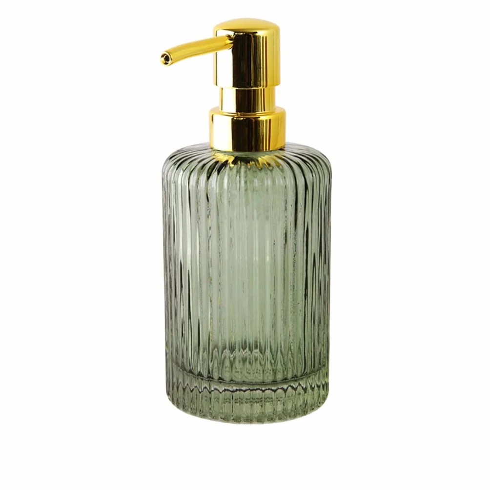 Dispensador Jabon Baño Dispensador de jabón de lotión de baño de cristal de tipo pulsador Dispensador de jabón de encimera de gran capacidad Se puede rellenar y reutilizar Dosificador Cocina(B)