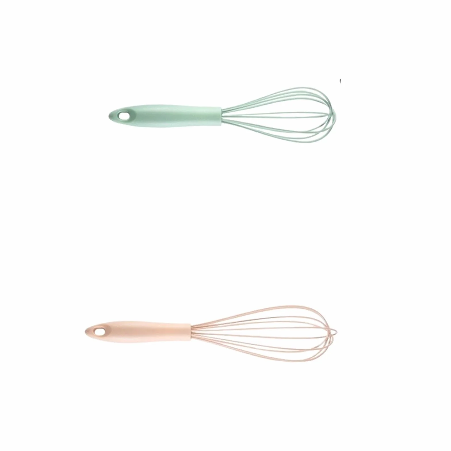 Batidor de huevos manual batidor globo silicona que ahorra espacio for uso en la cocina(2pcs Green10 Pink12)