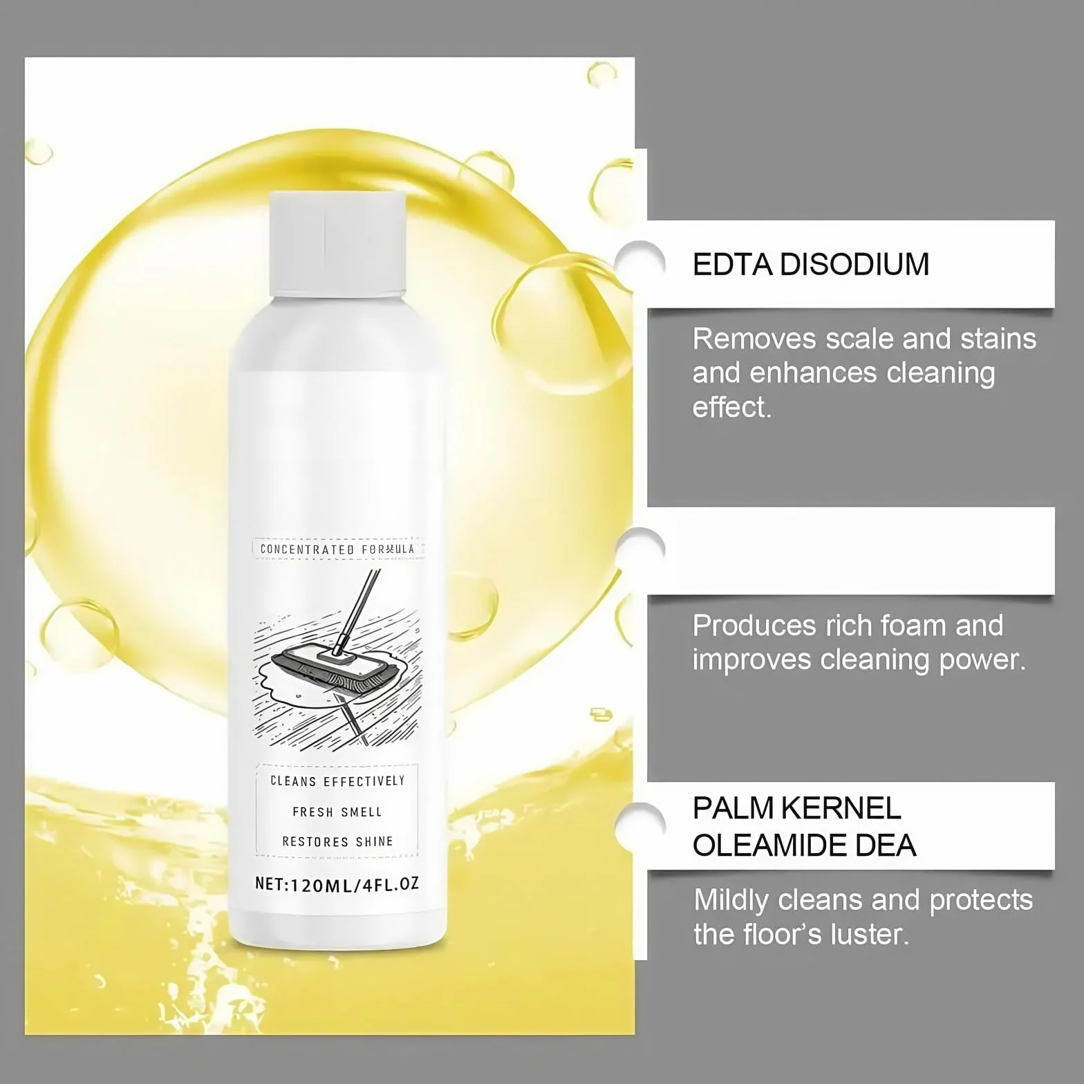 Soluciones de limpieza de pisos Jabón for trapeador for limpieza de pisos Líquido de limpieza de trapeador perfumado Jabón for trapeador perfumado Limpiador doméstico 120 ml