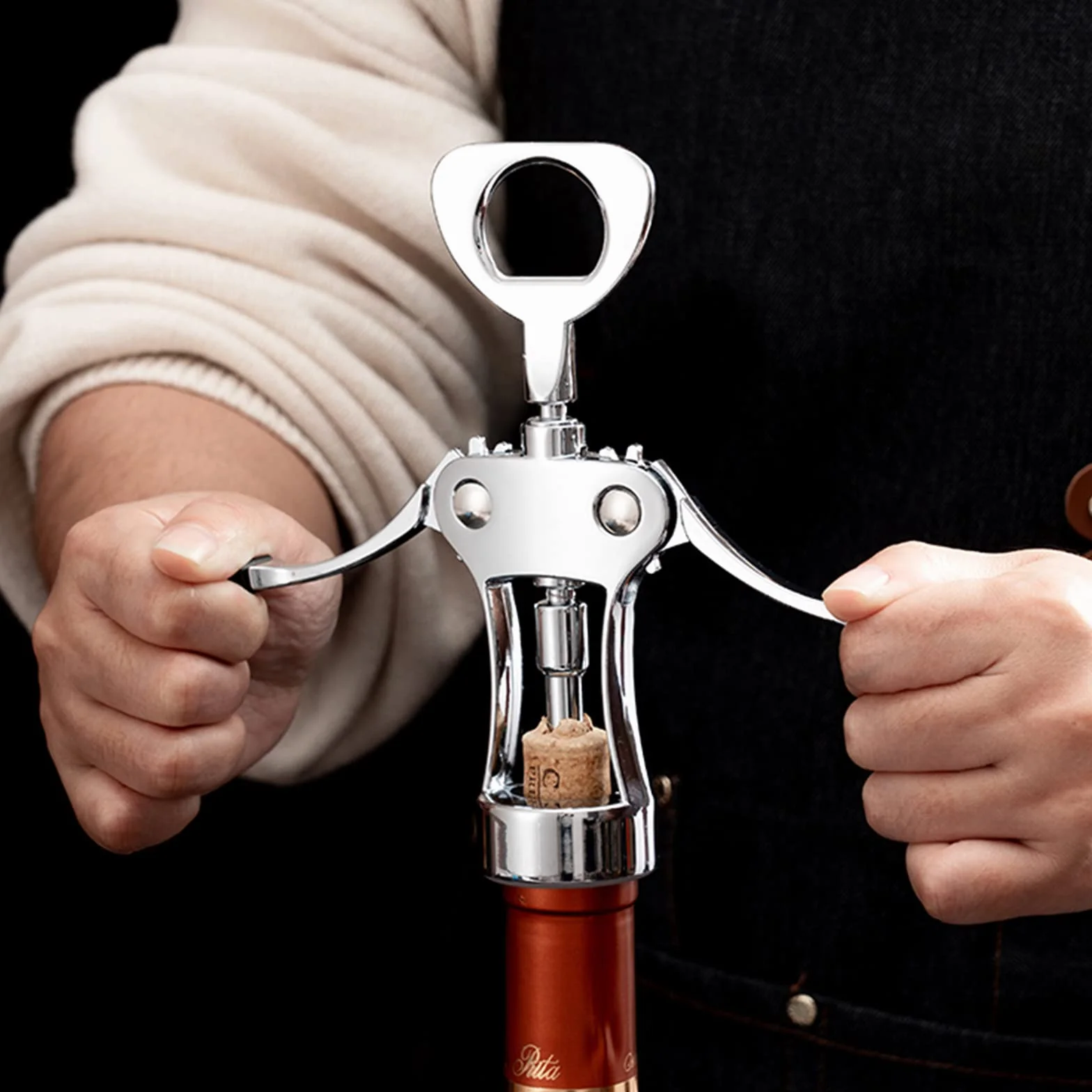 Sacacorchos multifuncional abrebotellas con tapón de vino para corcho y cerveza