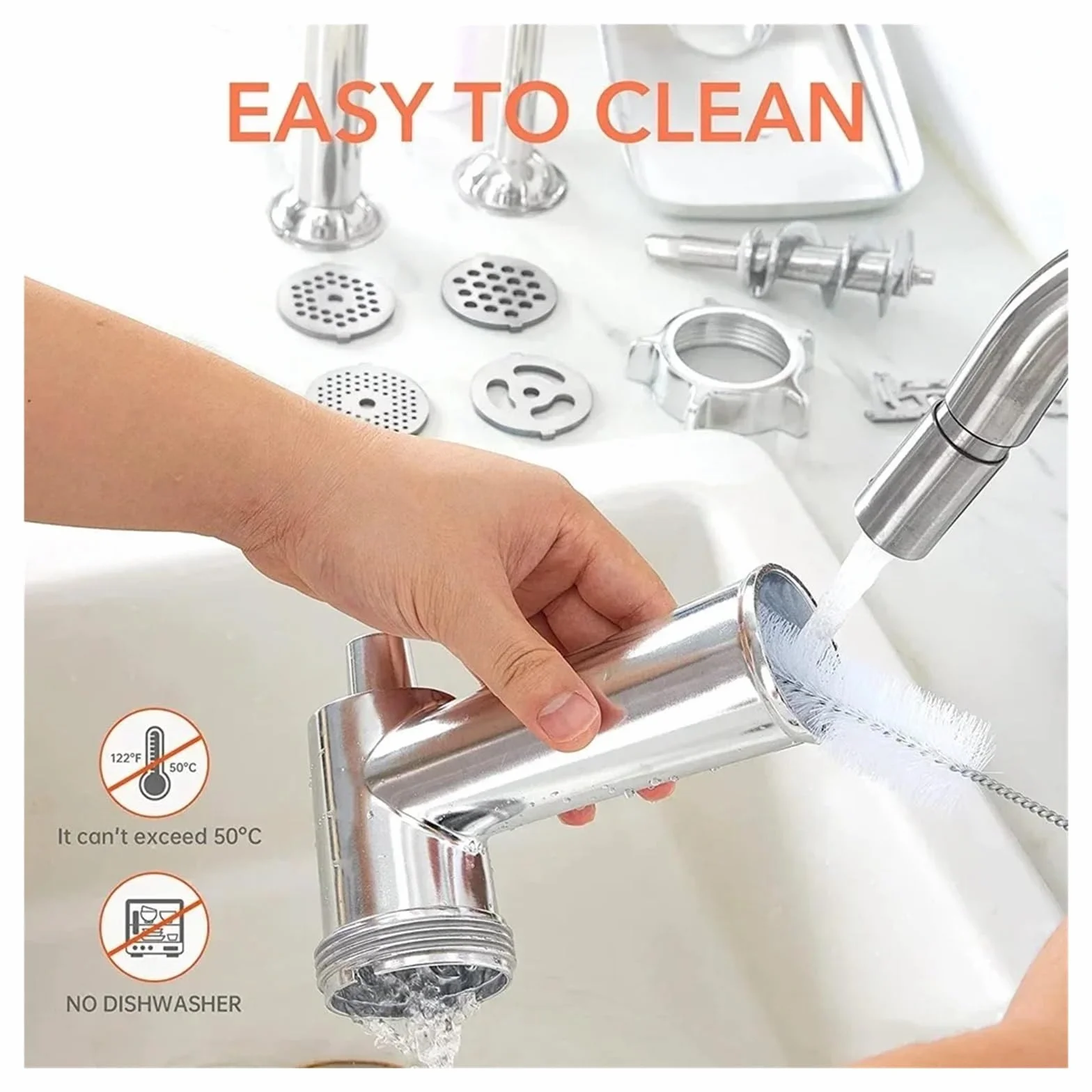 Compatible con La Cuchilla Picadora De Carne KitchenAid | Cuchilla De Repuesto De Metal Y Embutidora De Salchichas, Compatible Con Batidora De Pie KitchenAid