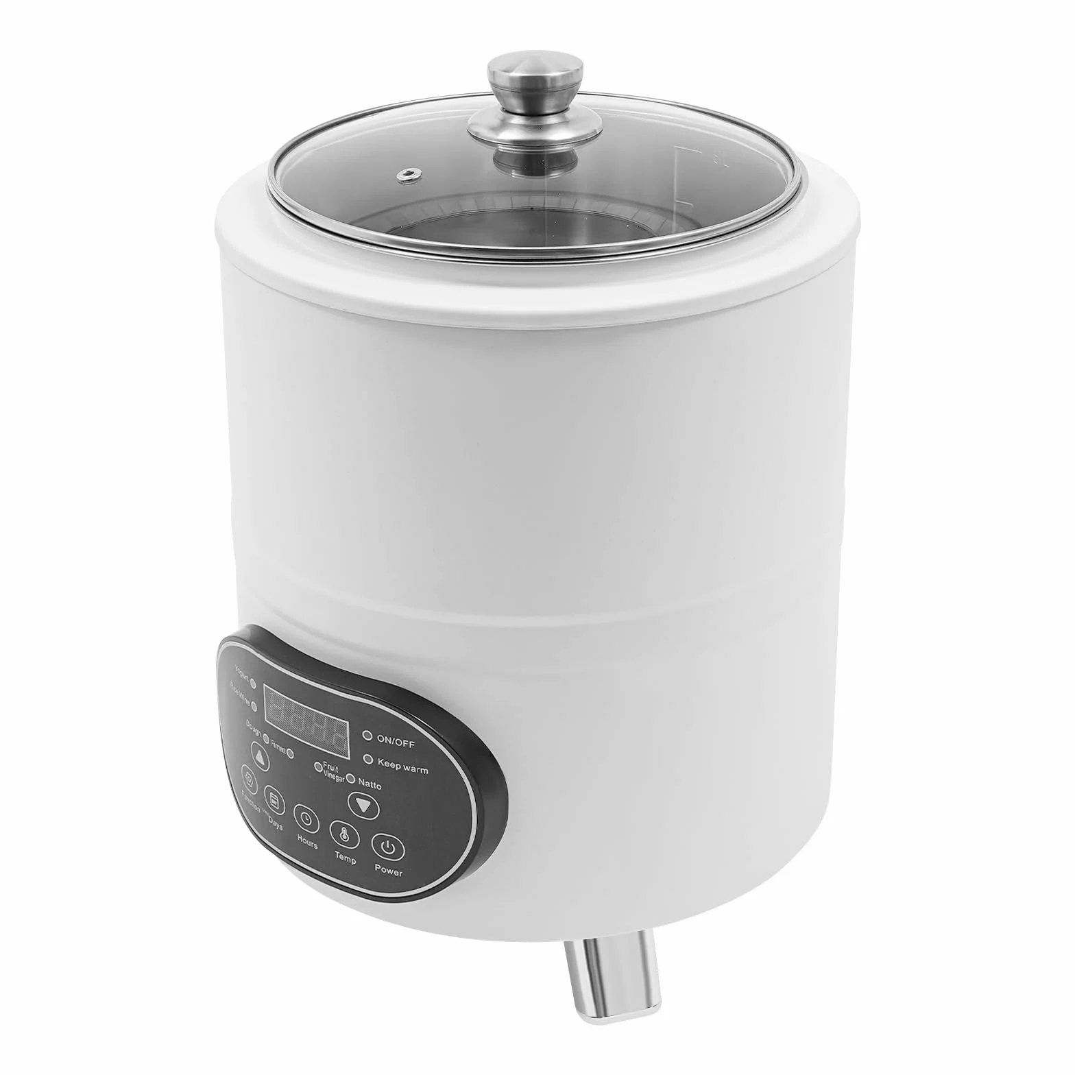 Máquina de yogur, máquina automática de yogur con temperaturas y temporizador, máquina inteligente de yogur de 8 litros, rango de temperatura ajustable de 25 a 80 °C, para vinagre de fruta, yogur