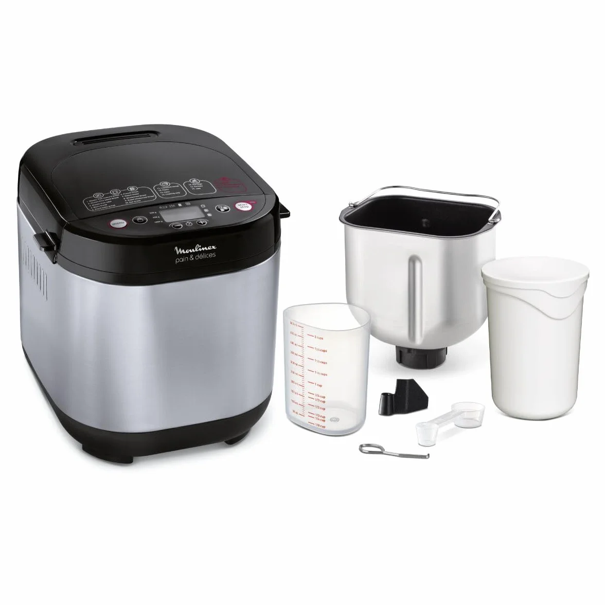Moulinex Pain & Délices, Panificadora 1 kg, función yogur, pan sin gluten, pan casero, 20 programas automáticos, temporizador de 15h, función mantenimiento de 1h, libro de recetas incluido, OW240E30