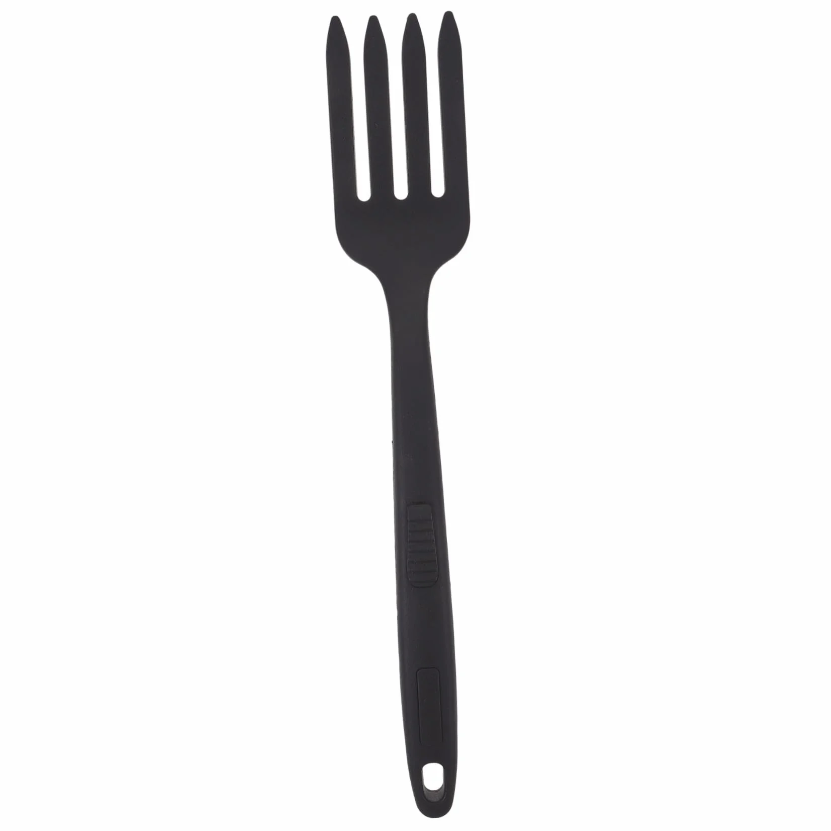 Tenedor de Silicona Negro para Pasta, Resistente al Calor, Diseño Ergonómico