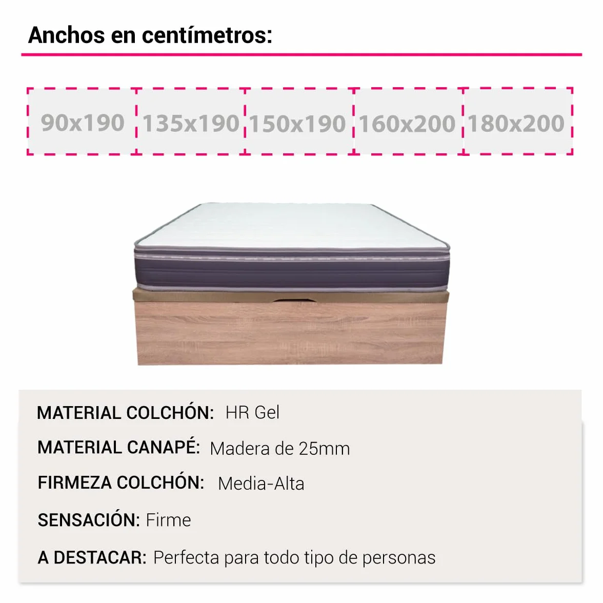 Dormity - Pack Colchón + Canapé - Descanso Profundo y Reparador - Espacio Amplio y Eficiente - 180x200