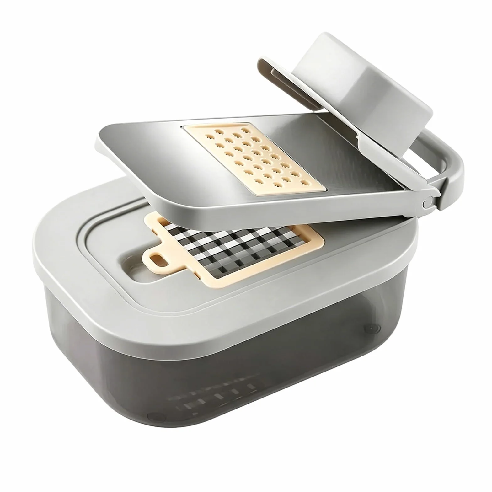 Mandolina de Cocina Profesional 9 en 1 De Acero Inoxidable, Picadora Verduras 9 en 1, Protector Manos Resistente, con Recipiente y Cuchillas Intercambiables Acero Inoxidable