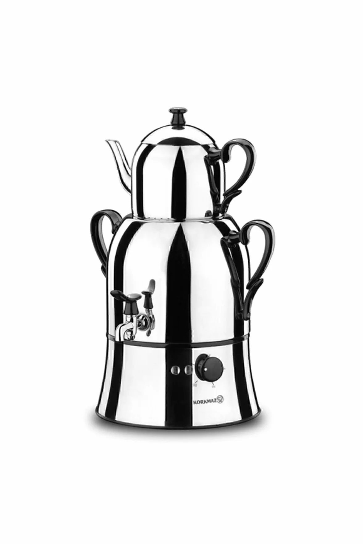 Korkmaz A338 Original Nosta Samovar Semaver Tetera Negro Black