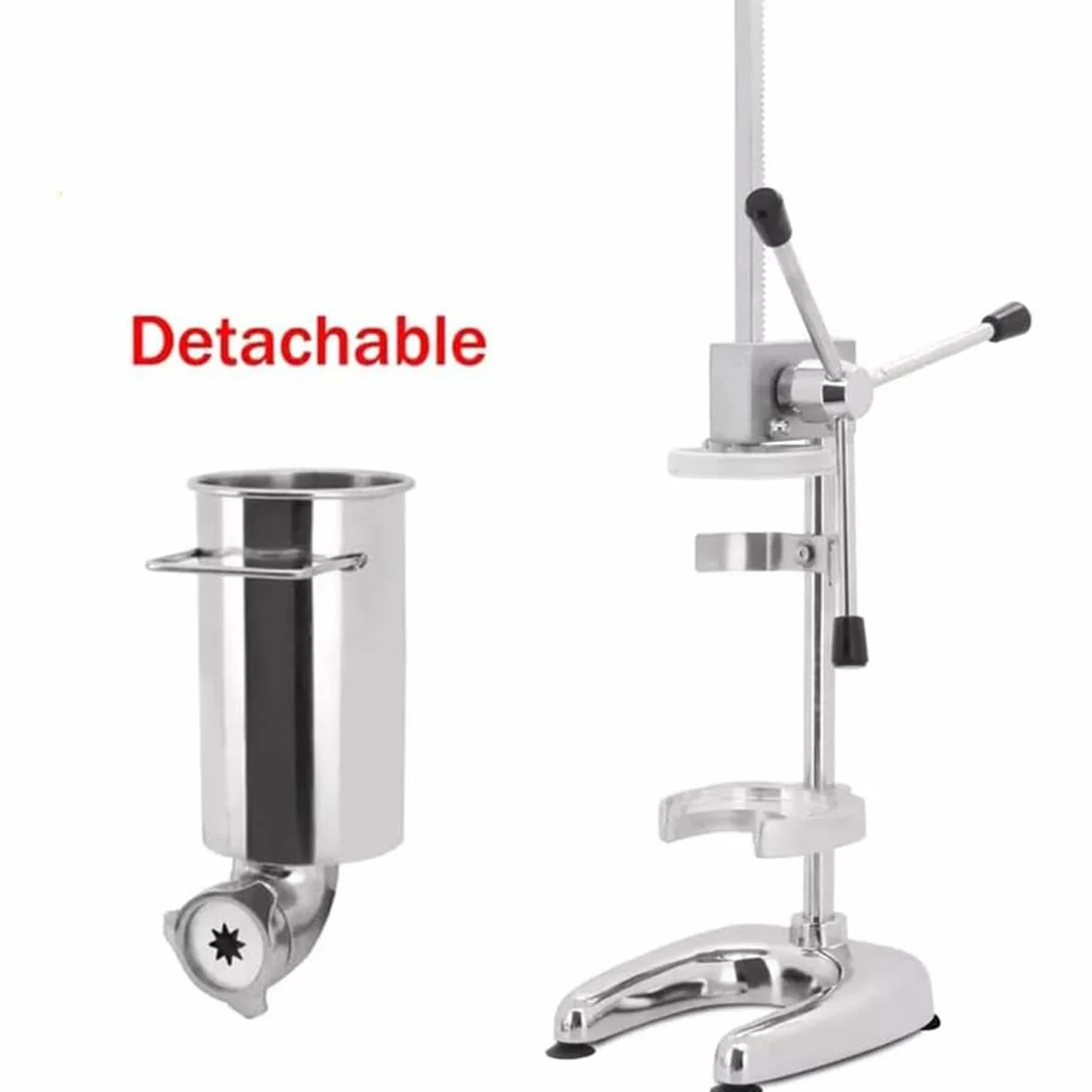 TAHALI Máquina para Hacer Churros Manual, máquina para Hacer Rellenos de Churros, máquina para Hacer Churros de rosquillas españolas Manual Comercial de 2 l, 5 Tipos de moldes