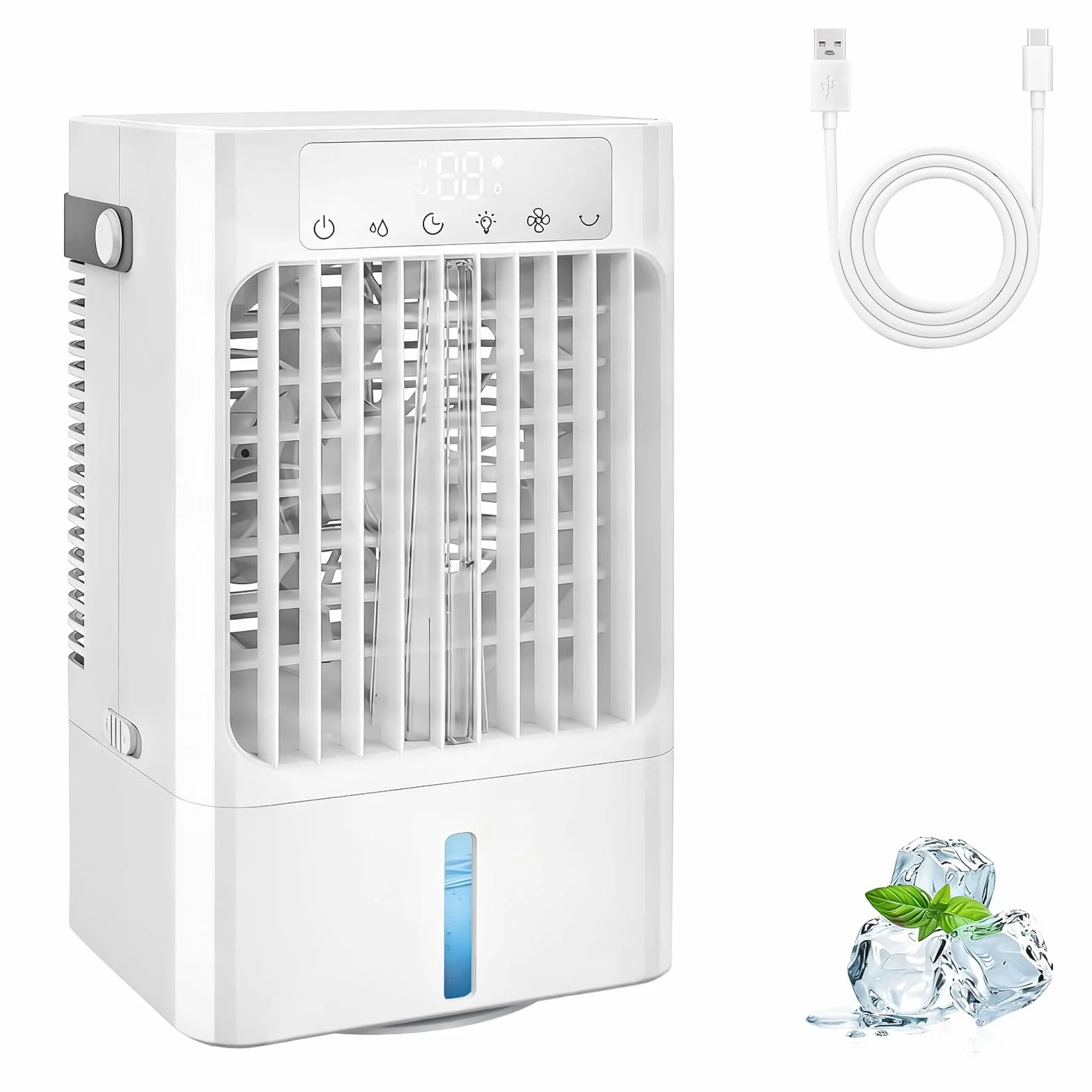 Ventilador de aire acondicionado portátil, mini ventilador de refrigeración por evaporación