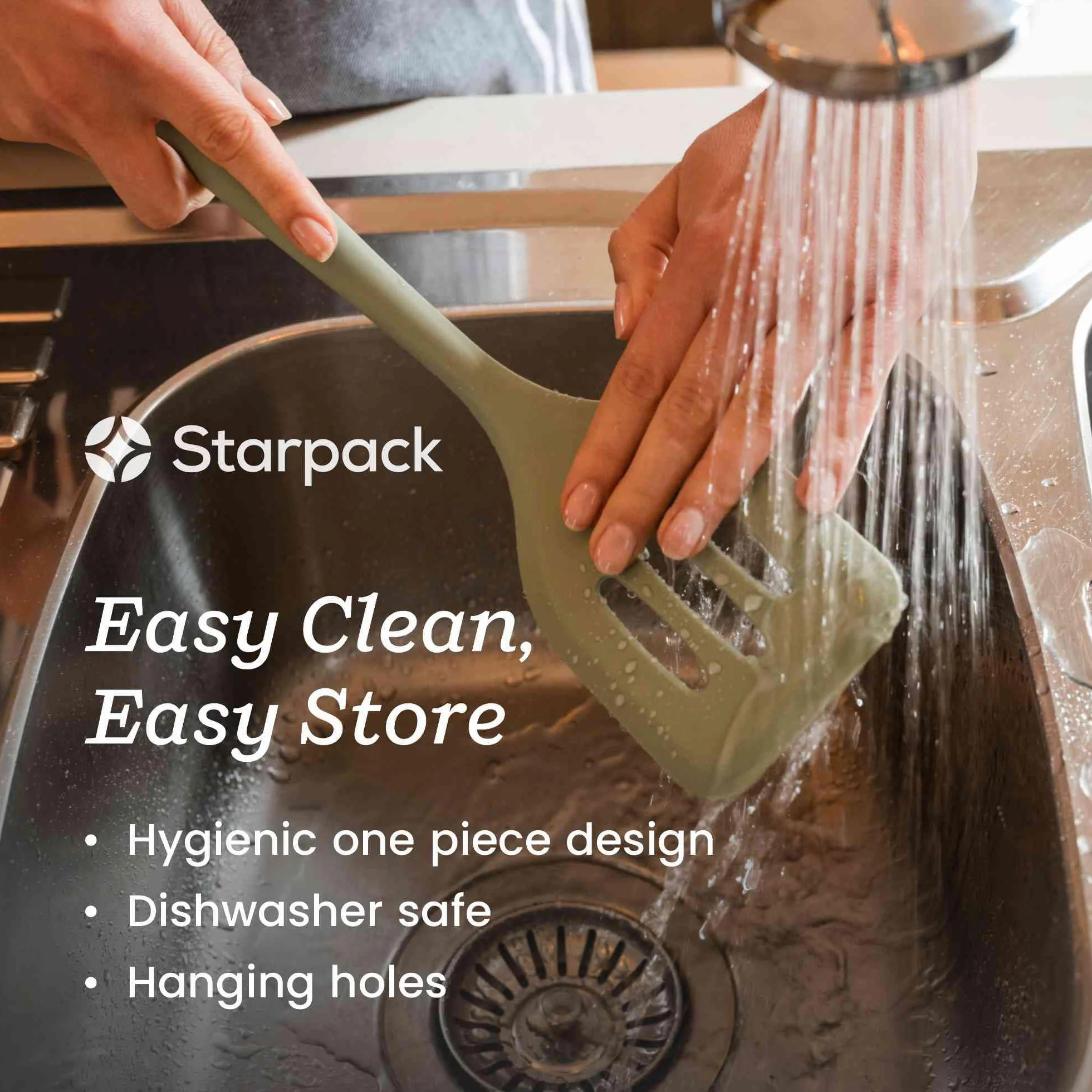 Starpack - Espátula giratoria de silicona de alta calidad, espátula ranurada de 29 cm, espátula ranurada de silicona resistente al calor hasta 315.6 °C para cocinar, espátula de goma antiadherente de