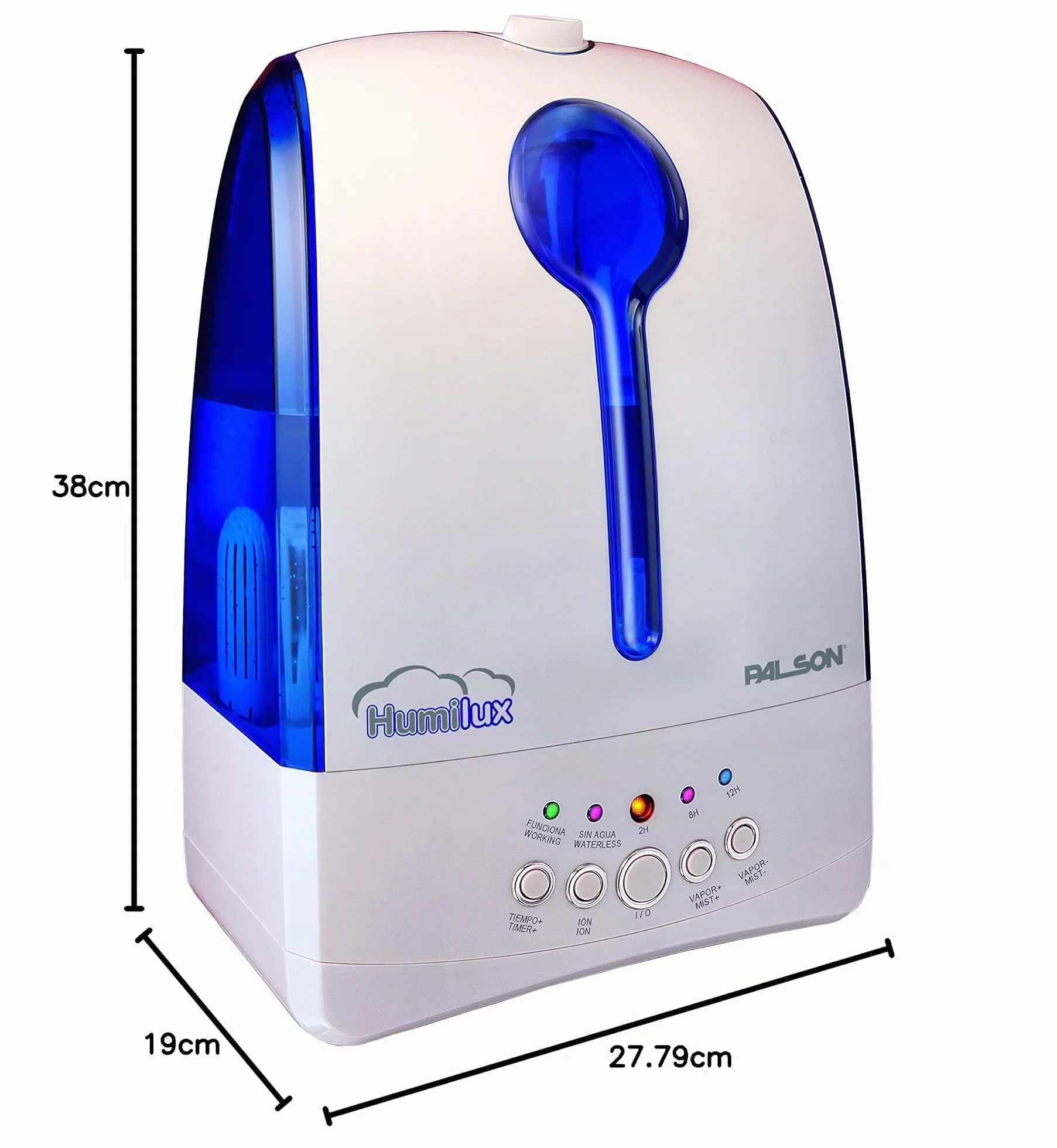 Palson Humilux - Humidificador-ionizador ultrasónico, color blanco
