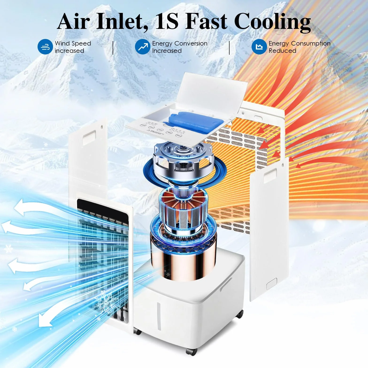 12L Climatizador Evaporativo Digital con Mando a Distancia, 2 Acumuladores Hielo, Modo Sueño Silencioso