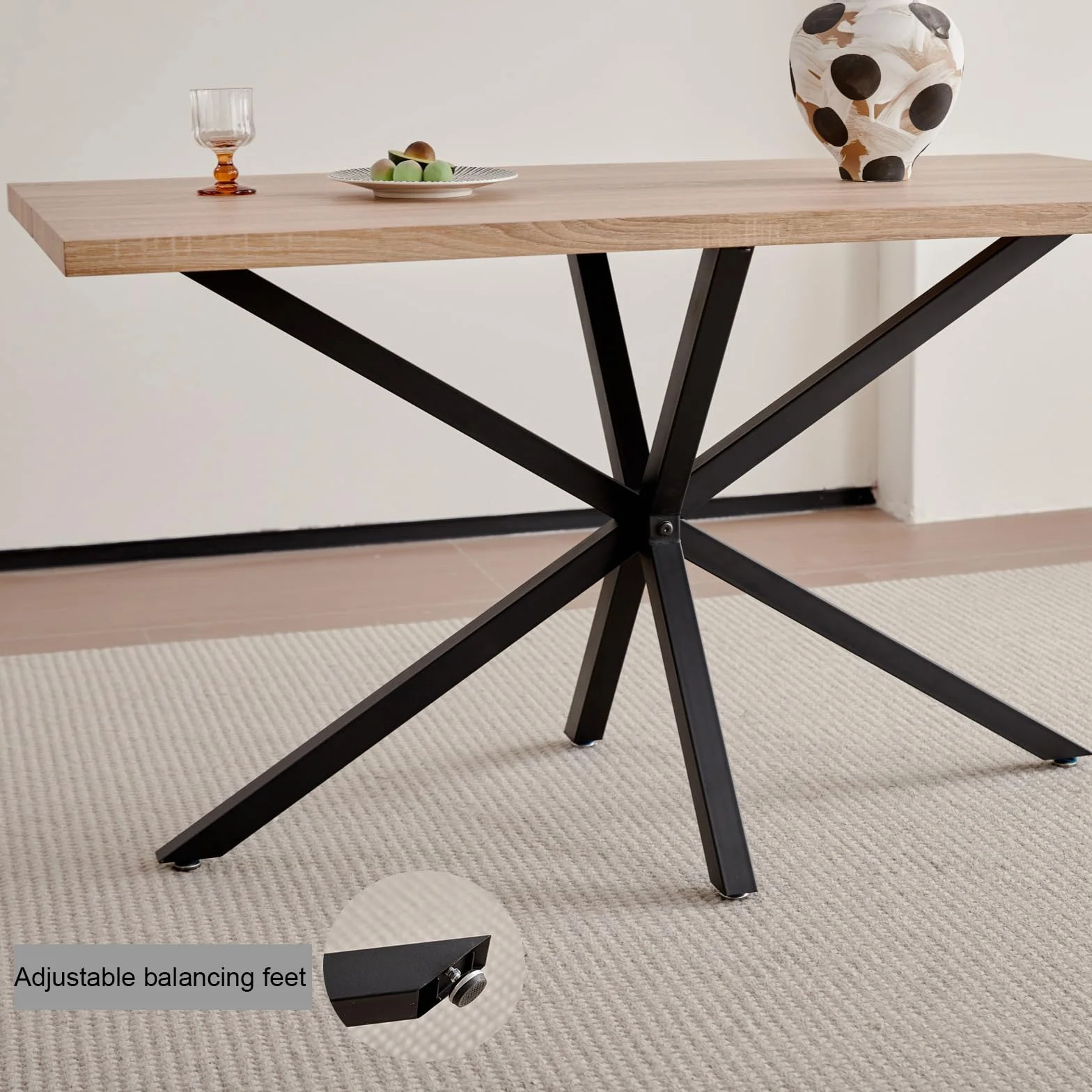 Conjunto de Mesa y Sillas de Comedor: Mesa Rectangular de 140 cm y 4 Sillas Tapizadas, Ideal para Comedor, Cocina y Salón - Color Claro + Gris Oscuro