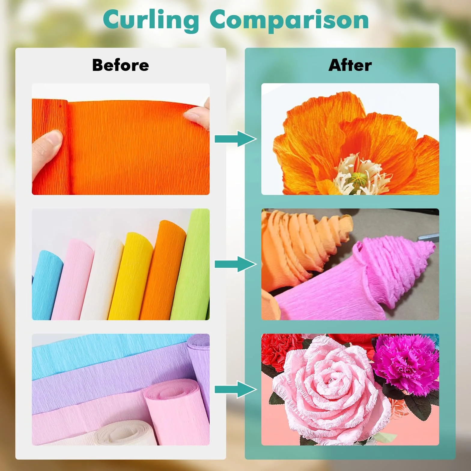 YJINGRUI Máquina Rizadora de Papel Crepé Máquina para Rizar Papel Rizador para Borde para Regalos Floristería Festivales Cumpleaños Bodas Fiestas Decoración del Hogar (Engranaje Estrecho)