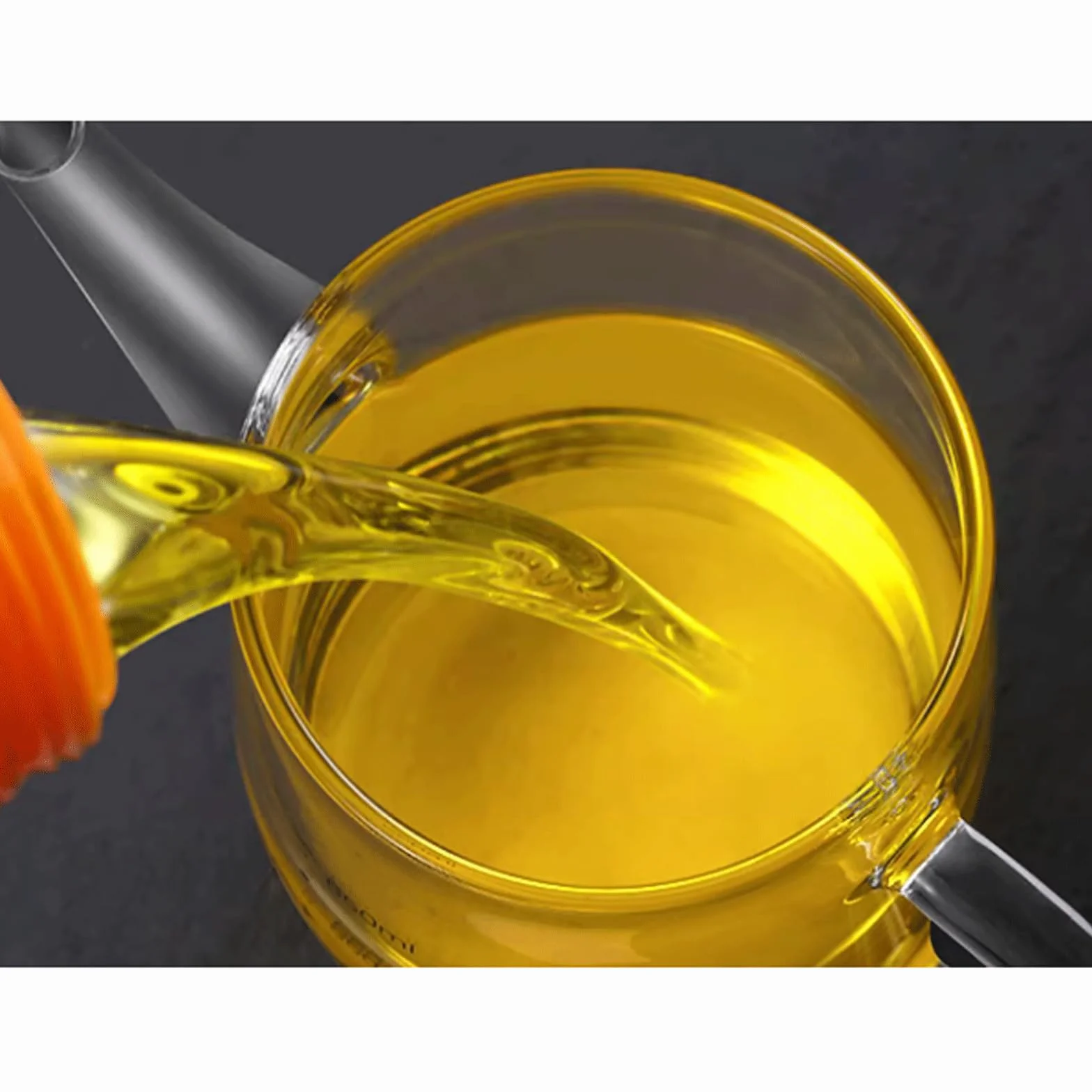 KRILLIQ Lata de Aceite Botella de Aceite Comestible de Vidrio Resistente al Calor, Botella de Salsa de Soja con Apertura en ángulo, recipientes para condimentos para condimento