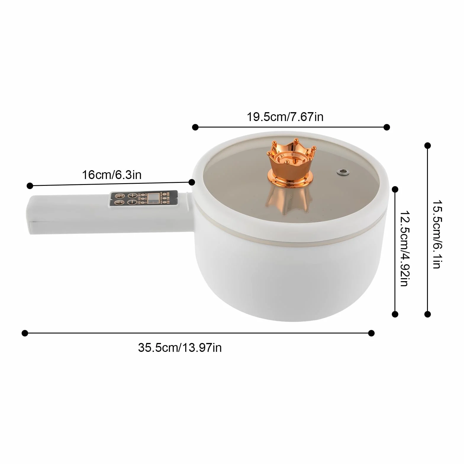 Sartén eléctrica 220 V 1,6 L antiadherente multi-cocina con vaporizador y tapa