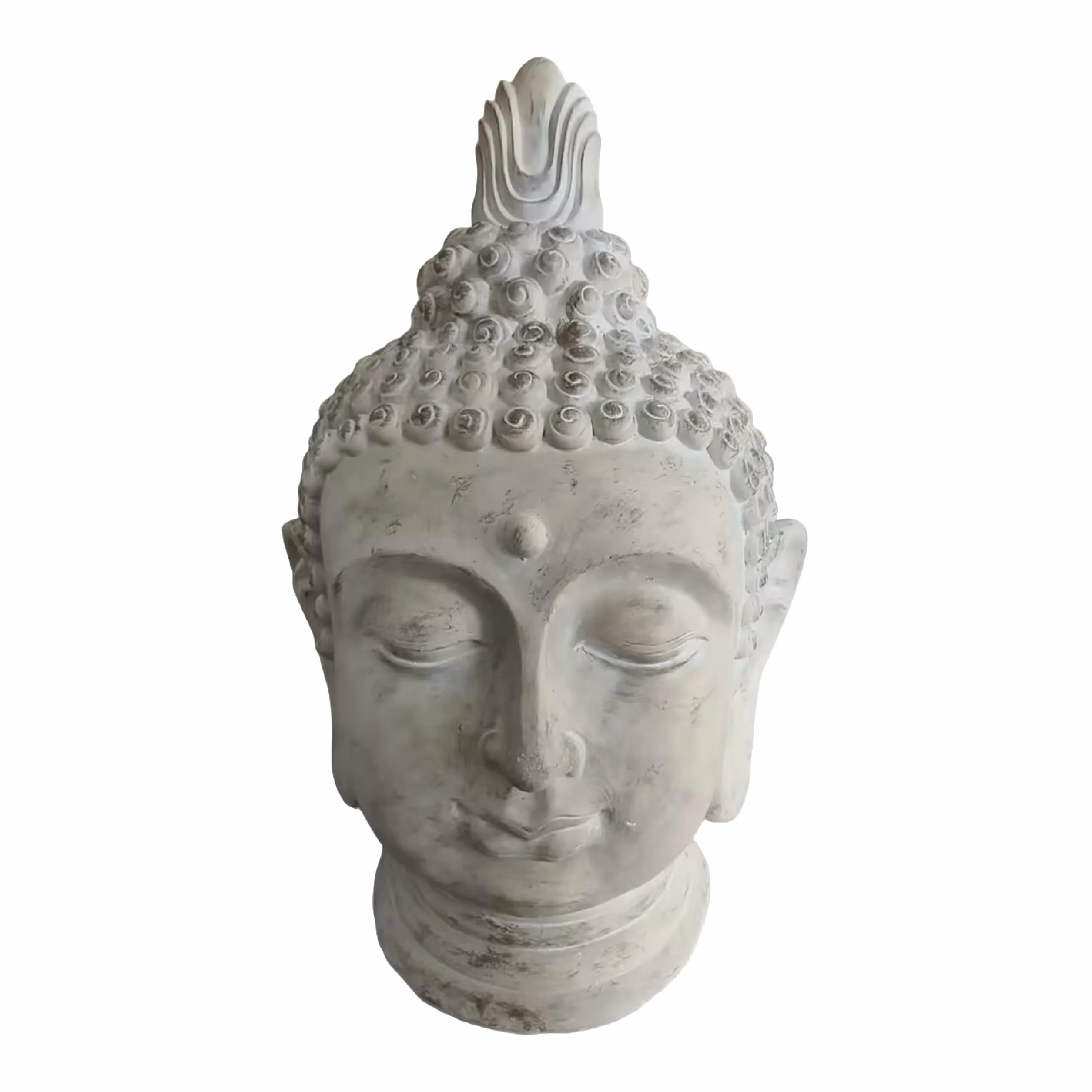 Relaxdays Cabeza de Buda XXL, decoración Zen Resistente a la Intemperie, 78x45x39 cm, Beige