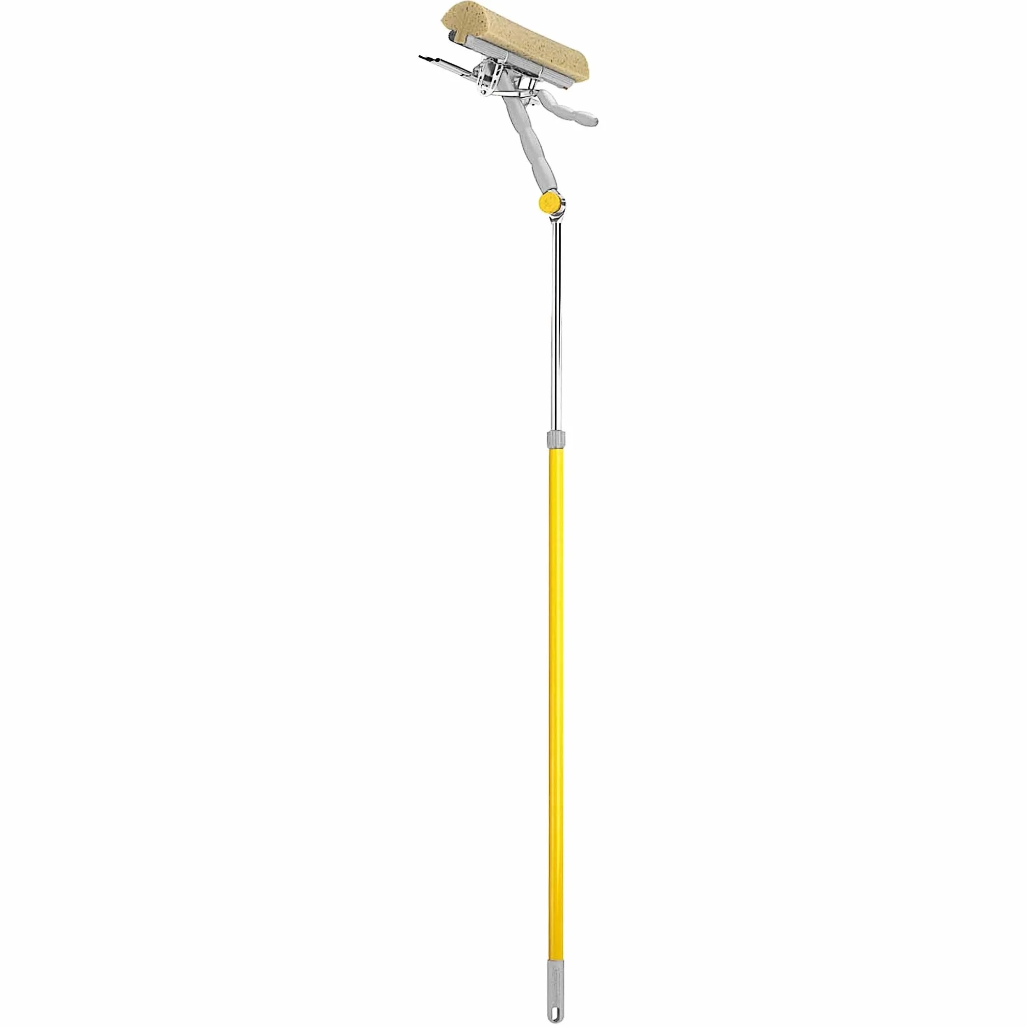Bricoloco Limpiacristales Extensible y articulado 110-174 cm. Profesional. Sistema lavacristales con Mecanismo de escurrido, Goma, Cabeza pivotante y Mango telescópico.
