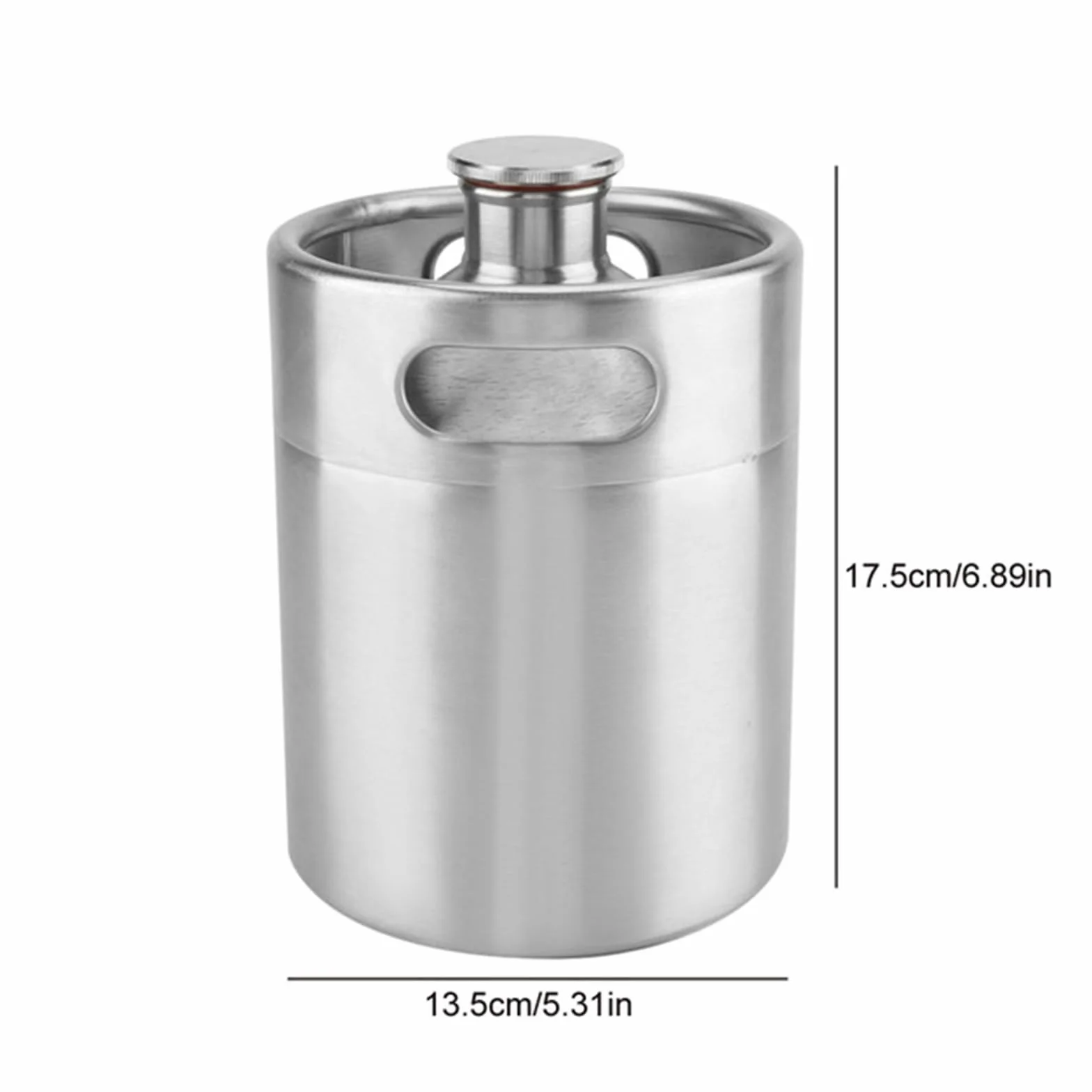 Cerveza elaborada Kit Cerveza Barril de Cerveza de 2 l/4 l/5 l con Asas Dobles para Hacer en el hogar Utensilios para la Cena de Camping(2L)