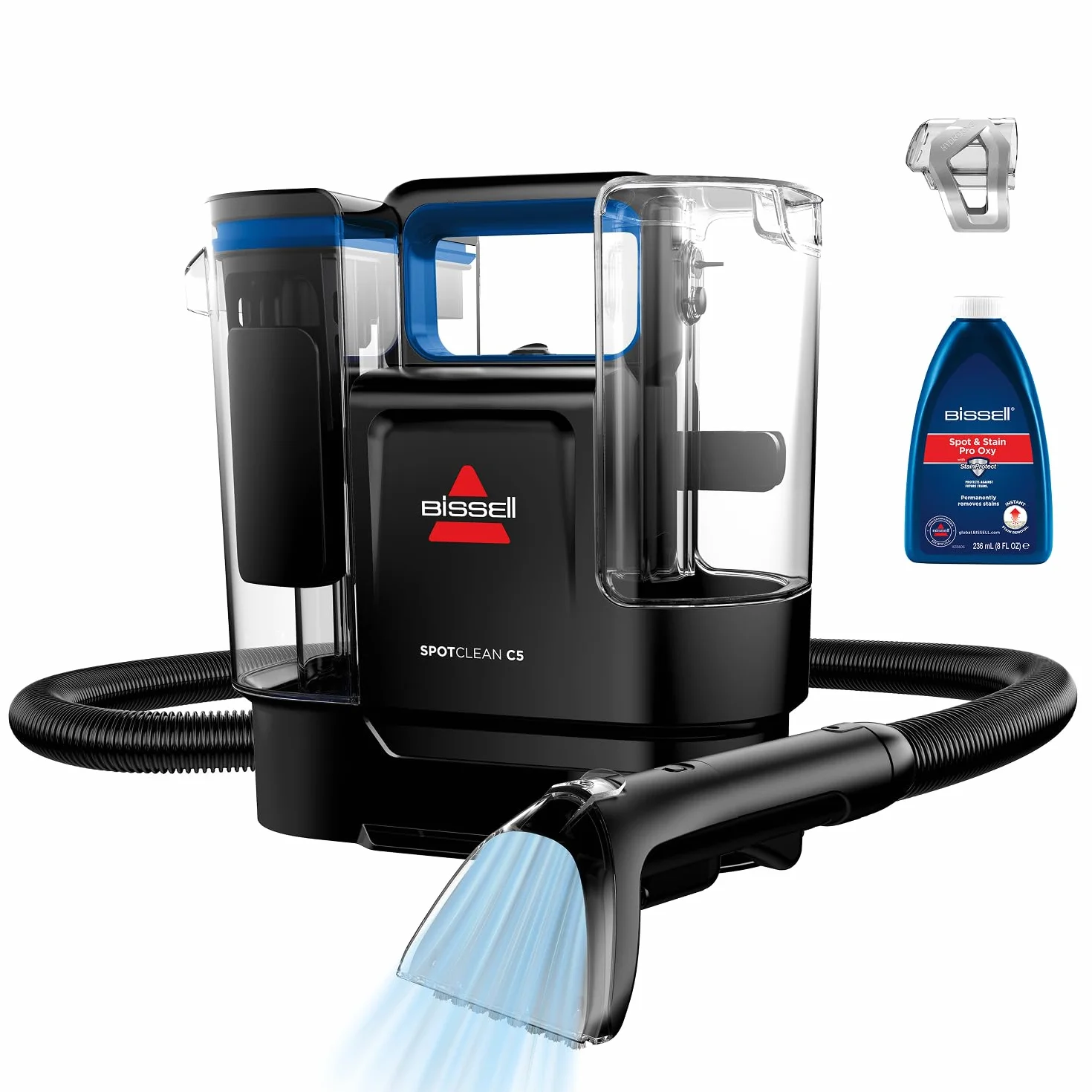 BISSELL SpotClean C5, Aspiradora de Agua Tapicería, Lava Aspiradora Ligera con Sistema Triple Action, Limpiador de Liquidos para Alfombras, Tapicería, Sofá, Auto & Más, Motor Potente de 400W, 3861N
