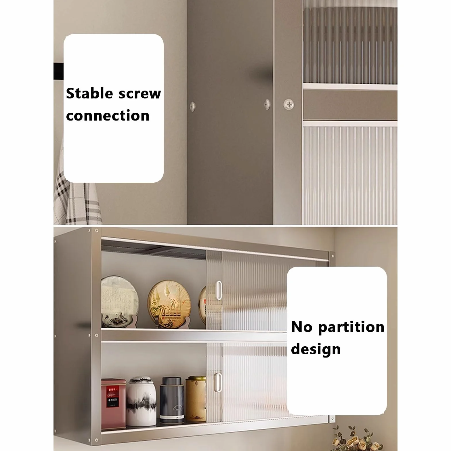 Armario De Cocina Armario De Pared De Acero Inoxidable Puertas Correderas Transparentes Dos Opciones De Instalación for Aseo Dormitorio Ducha Soporta hasta 25 Kg por Estante(70 * 30 * 40cm)