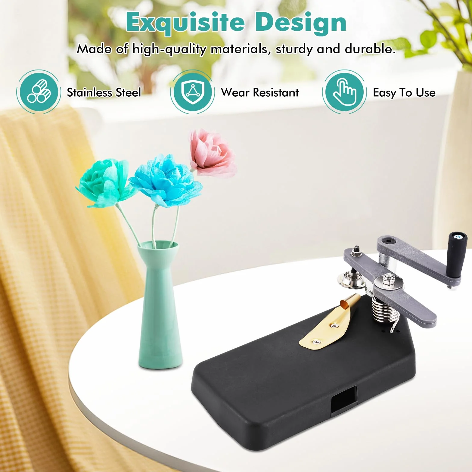 YJINGRUI Máquina Rizadora de Papel Crepé Máquina para Rizar Papel Rizador para Borde para Regalos Floristería Festivales Cumpleaños Bodas Fiestas Decoración del Hogar (Engranaje Estrecho)