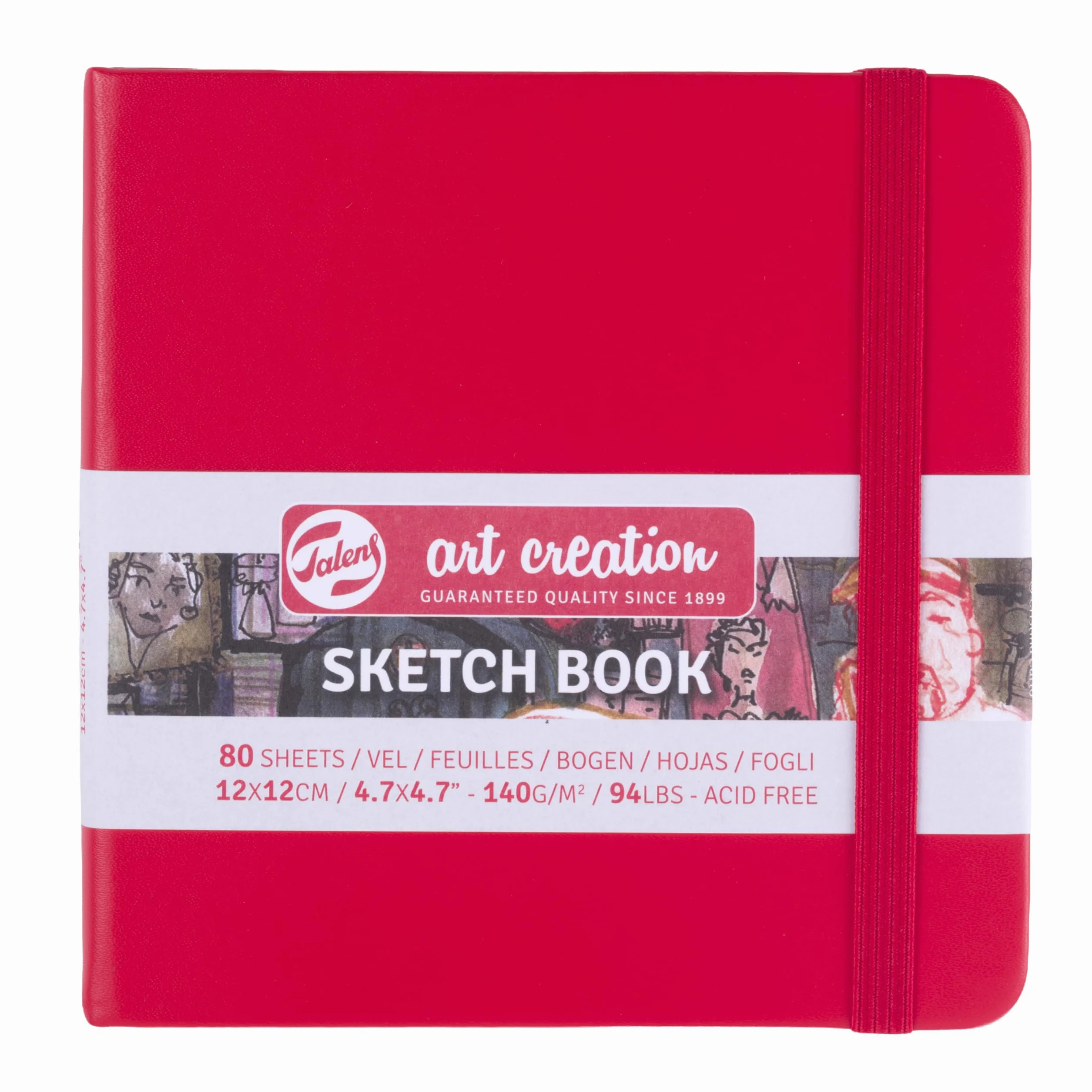 Talens Art Creation Sketchbook Rojo 12x12 cm 140g 80 Hojas Ácido Libre