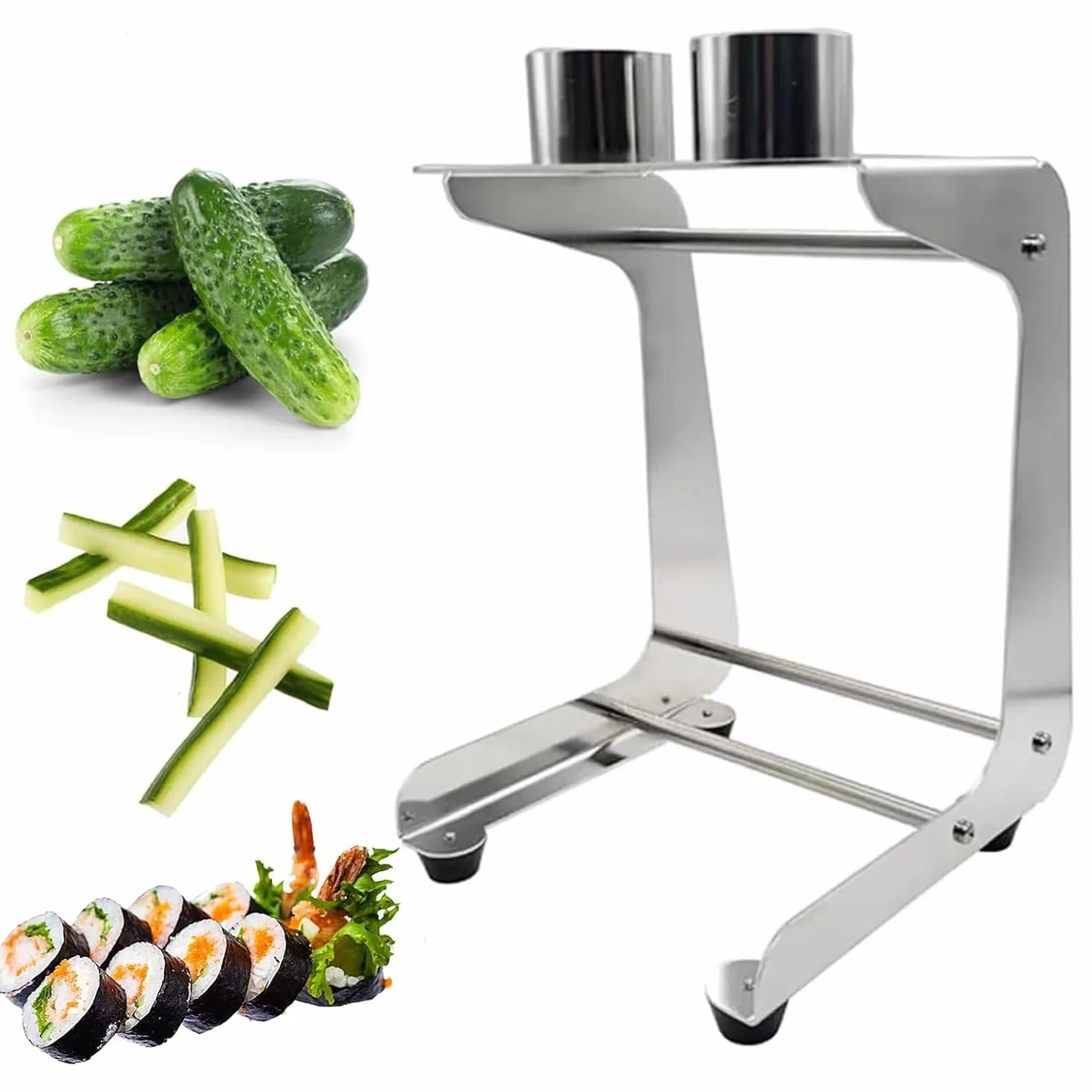 Cortador de pepino y zanahoria de acero inoxidable con 8 y 10 cuchillas de tira para hacer ensaladas, cocinar, sushi y preparación de comidas