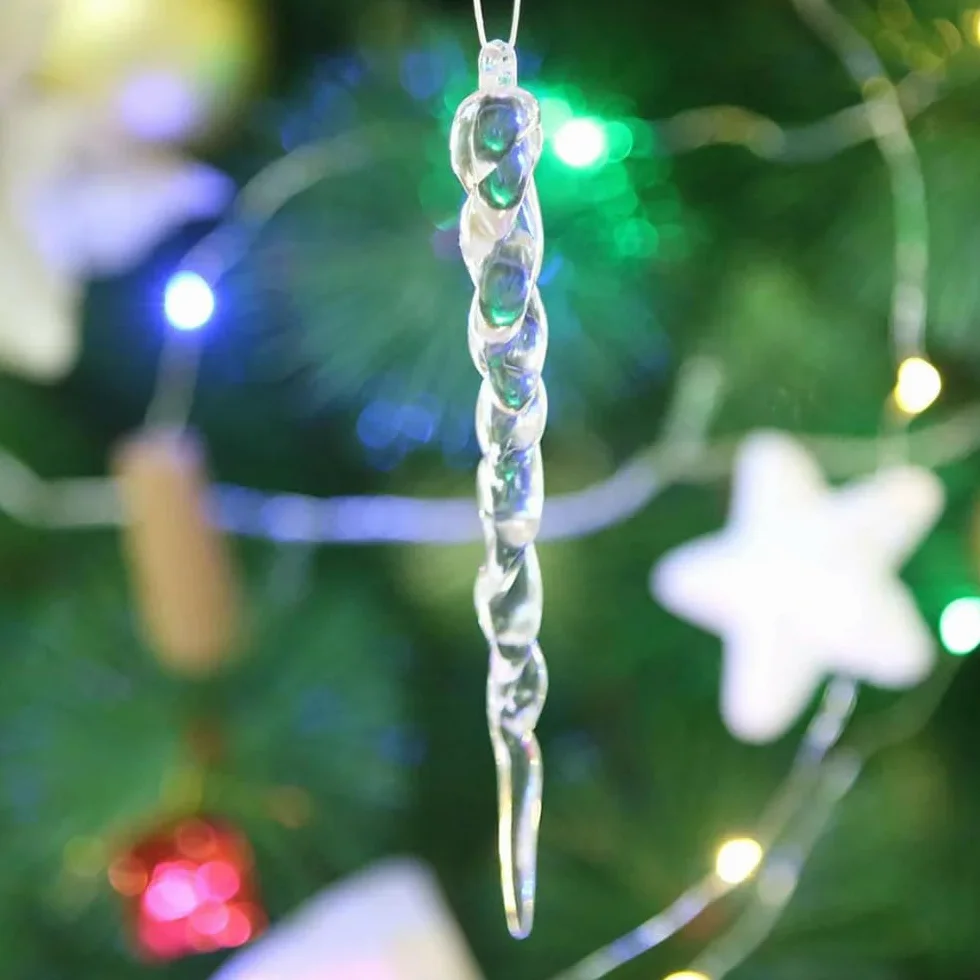 Carámbanos Colgantes Navidad Decoraciones Árbol Adorno Cristal Acrílico - 25 Piezas