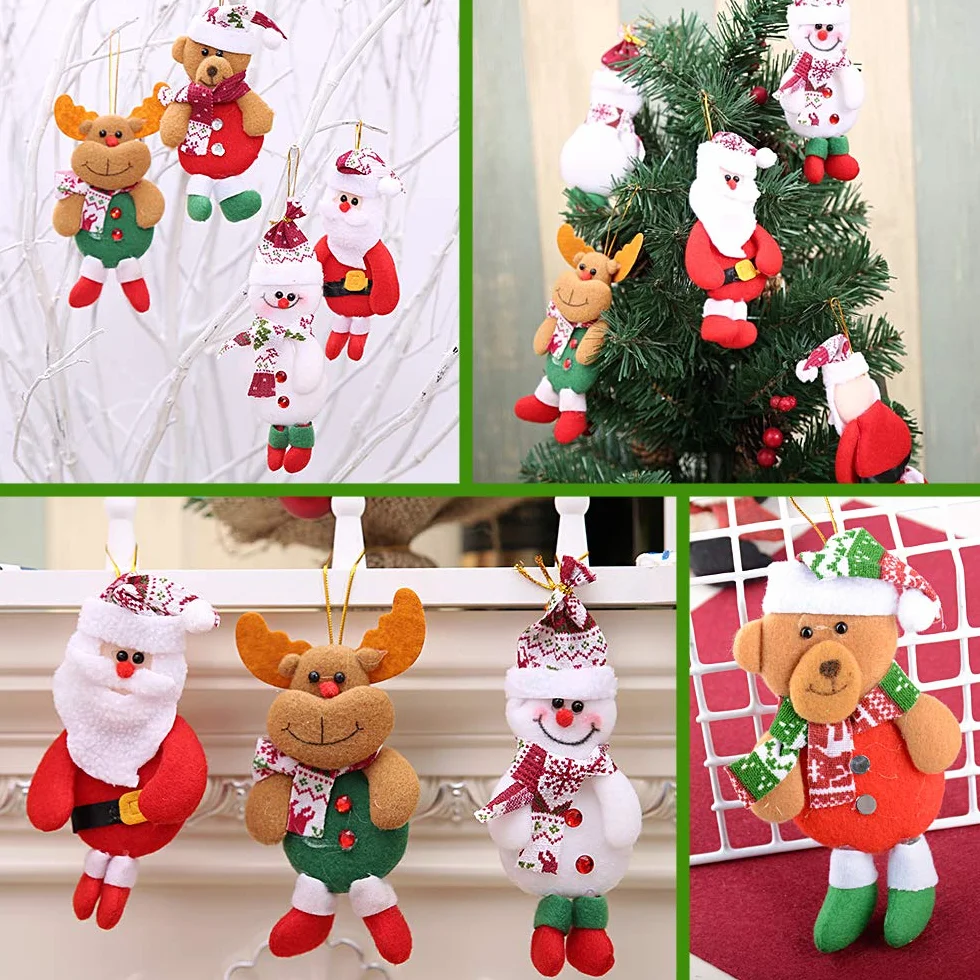 MEJOSER 8 Piezas Adornos Navidad Colgantes Papá Noel Decoración Navideña Manualidades