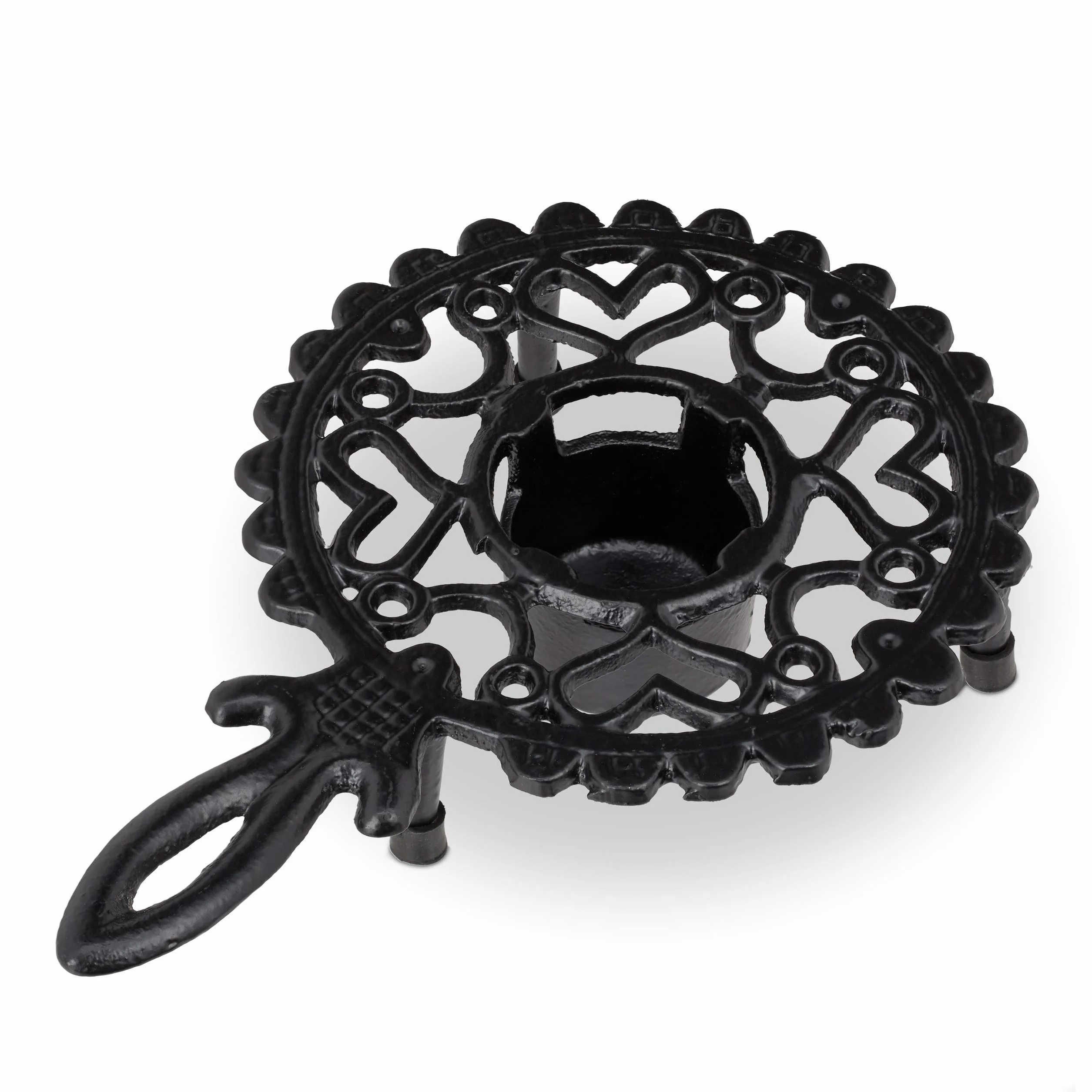 10 Calentadores de Taza, Salvamanteles para Teteras, Hierro Fundido, para 1 Vela, Rústico, Negro