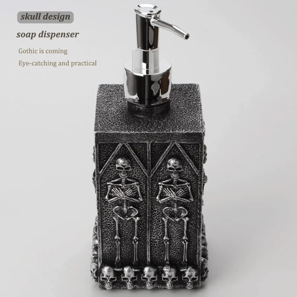 Dispensador de jabón de Resina, Bomba de jabón con botón pulsador de Gran Volumen, dispensador de loción Recargable, 16oz/460ml, encimera de baño, Cocina
