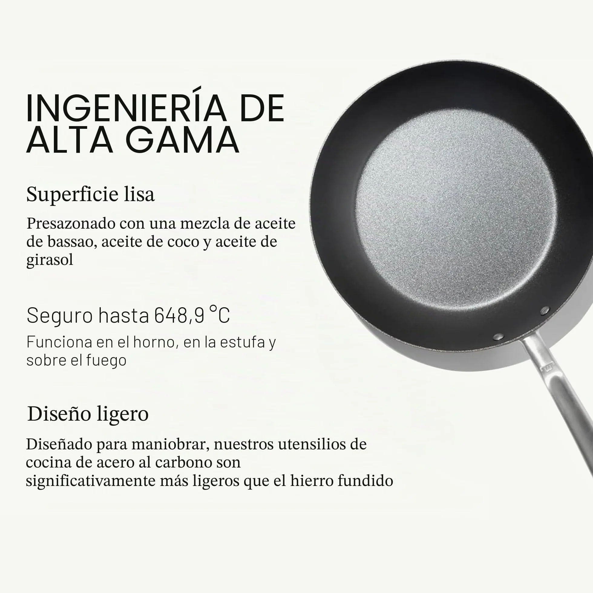 Made In Utensilios de cocina - Sartén sazonada de acero al carbono azul de 10" - (Como hierro fundido, pero mejor) - Utensilios de cocina profesionales Suecia - Compatible con inducción