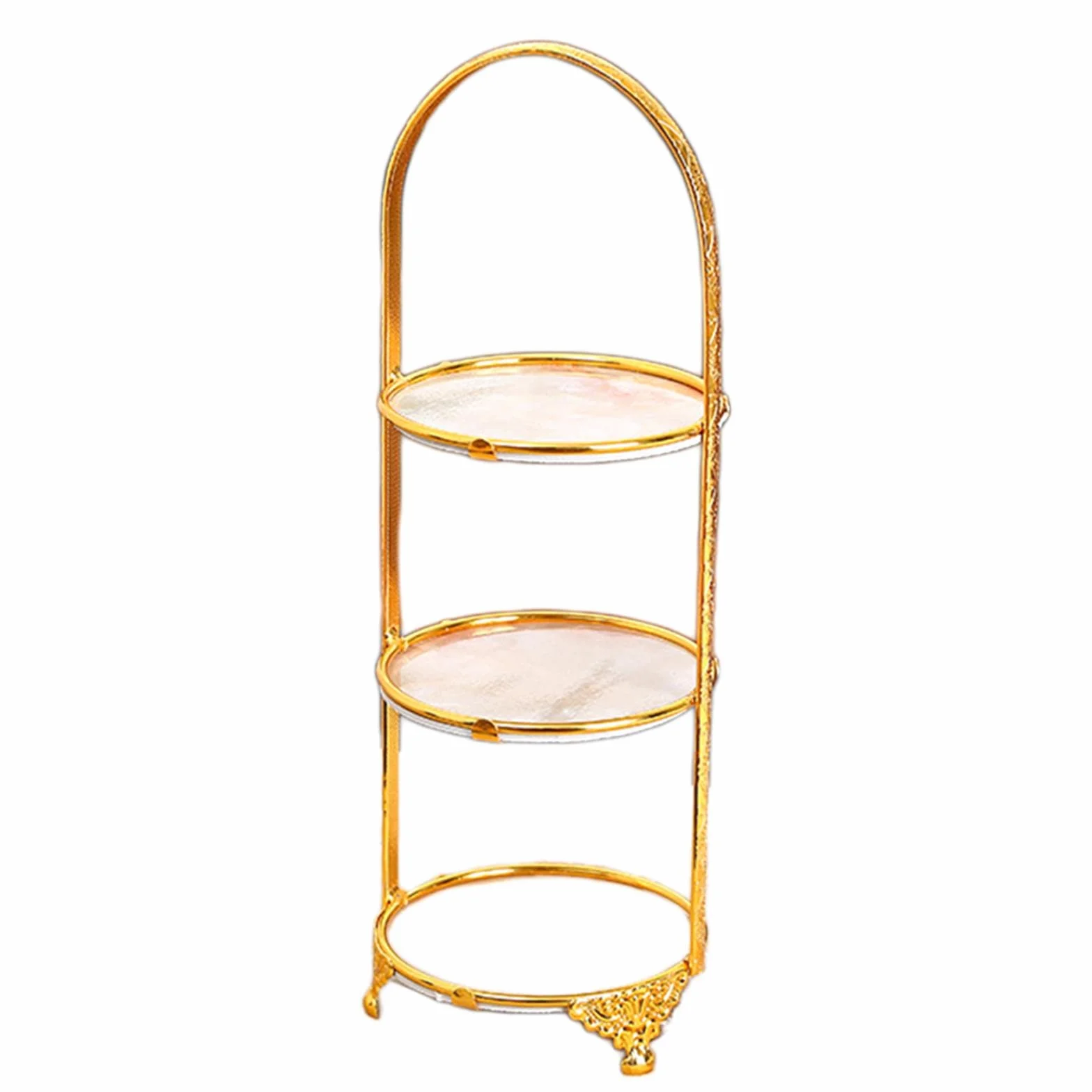 SePKUs Soporte para Tartas de Hierro Decorativo para Tartas, Bandeja Moderna para Tartas, vajilla para Eventos, Fiestas, Bodas, postres, Magdalenas, Plato para Tartas (Disco de Tres Niveles)