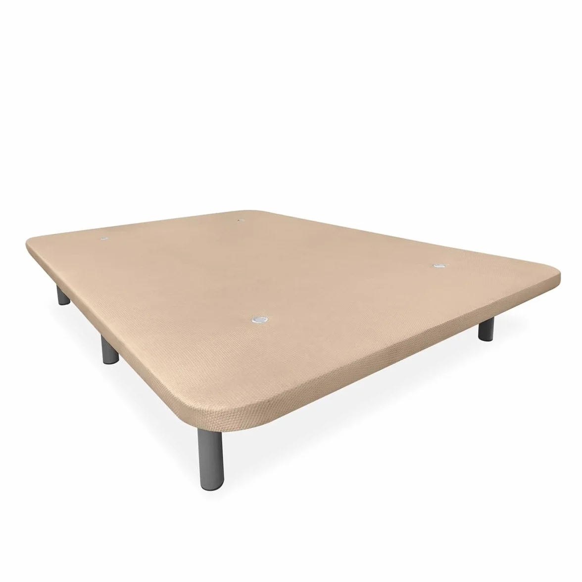 Homey - Base Tapizada 3D Extra Reforzada, Gran Estabilidad, con Barras de Refuerzo y 6 Patas metálicas roscadas de 27cm, 135x190, Beige