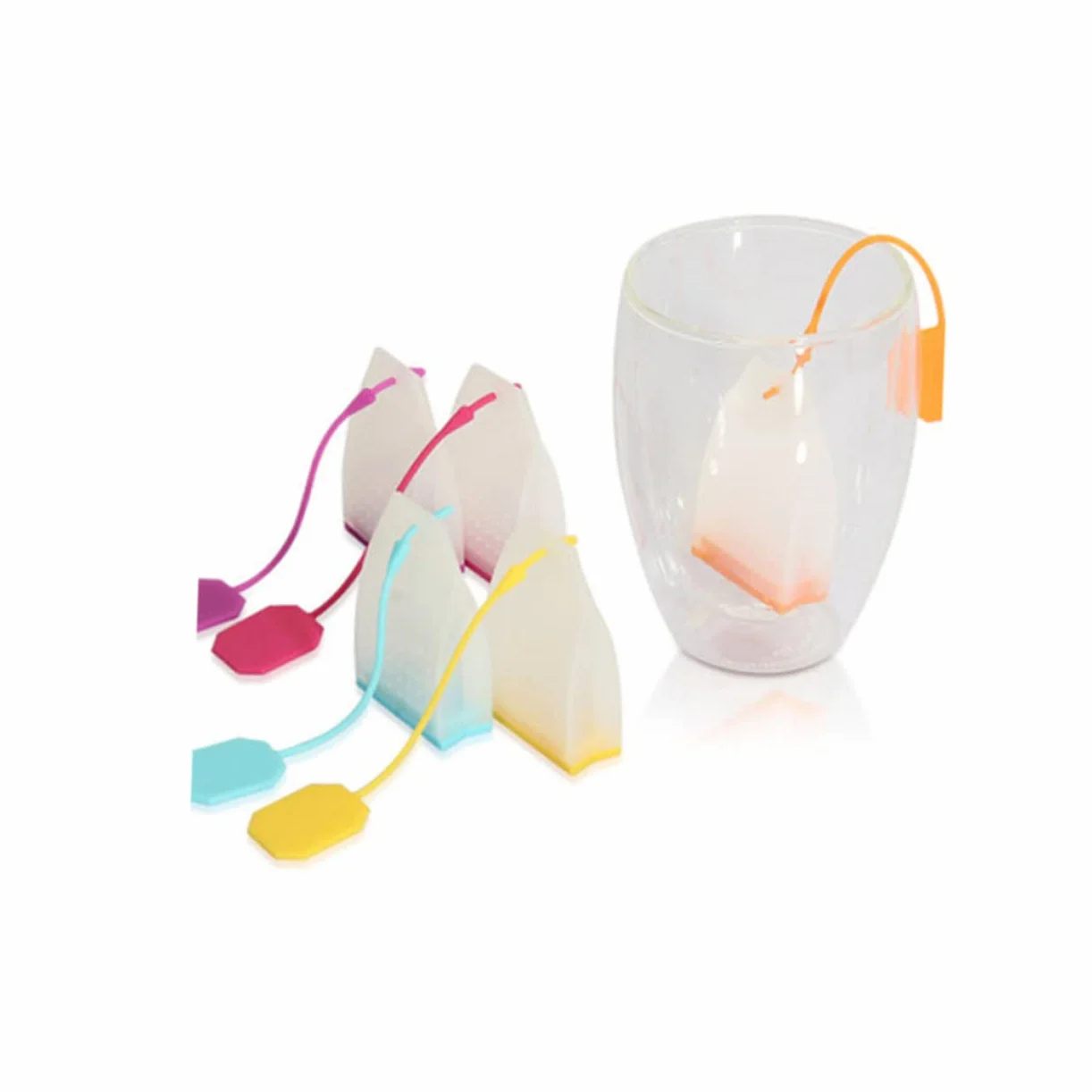 OUNONA 18 Piezas infusor de té suelto cocinando colador de taza de té bolsas de té filtro de té de silicona colador de té de silicona fresa bolsa de té herramientas pequeñas tetera